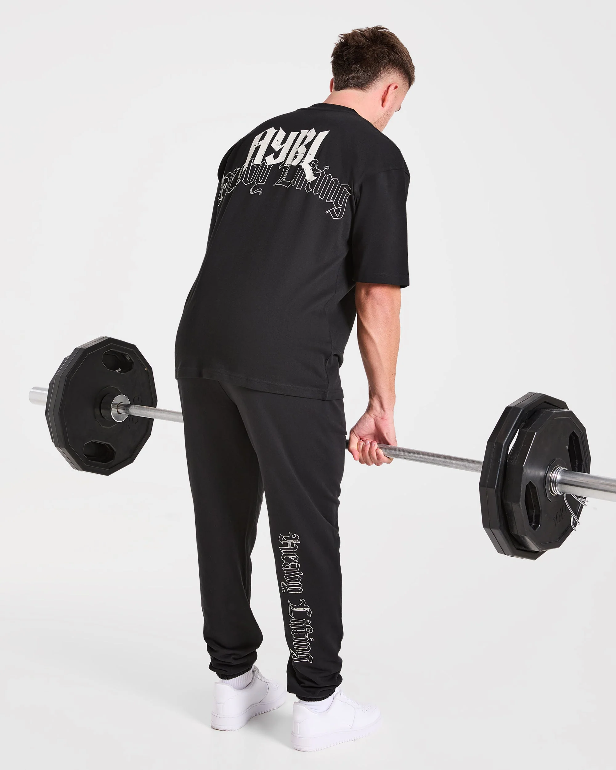 Heavy Lifting Gothic Oversized Joggers - Noir/Off Blanc - Image 8