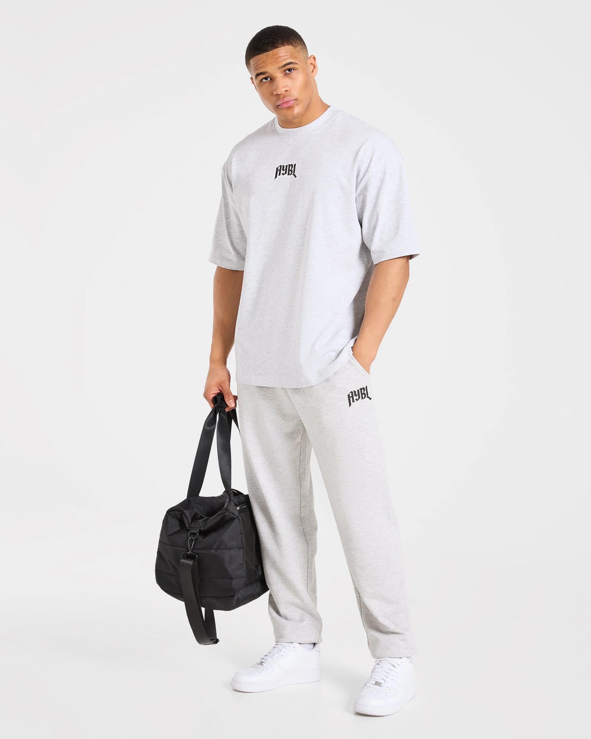 Heavy Lifting Gothic Oversized Joggers - Gris Marl - Image 7