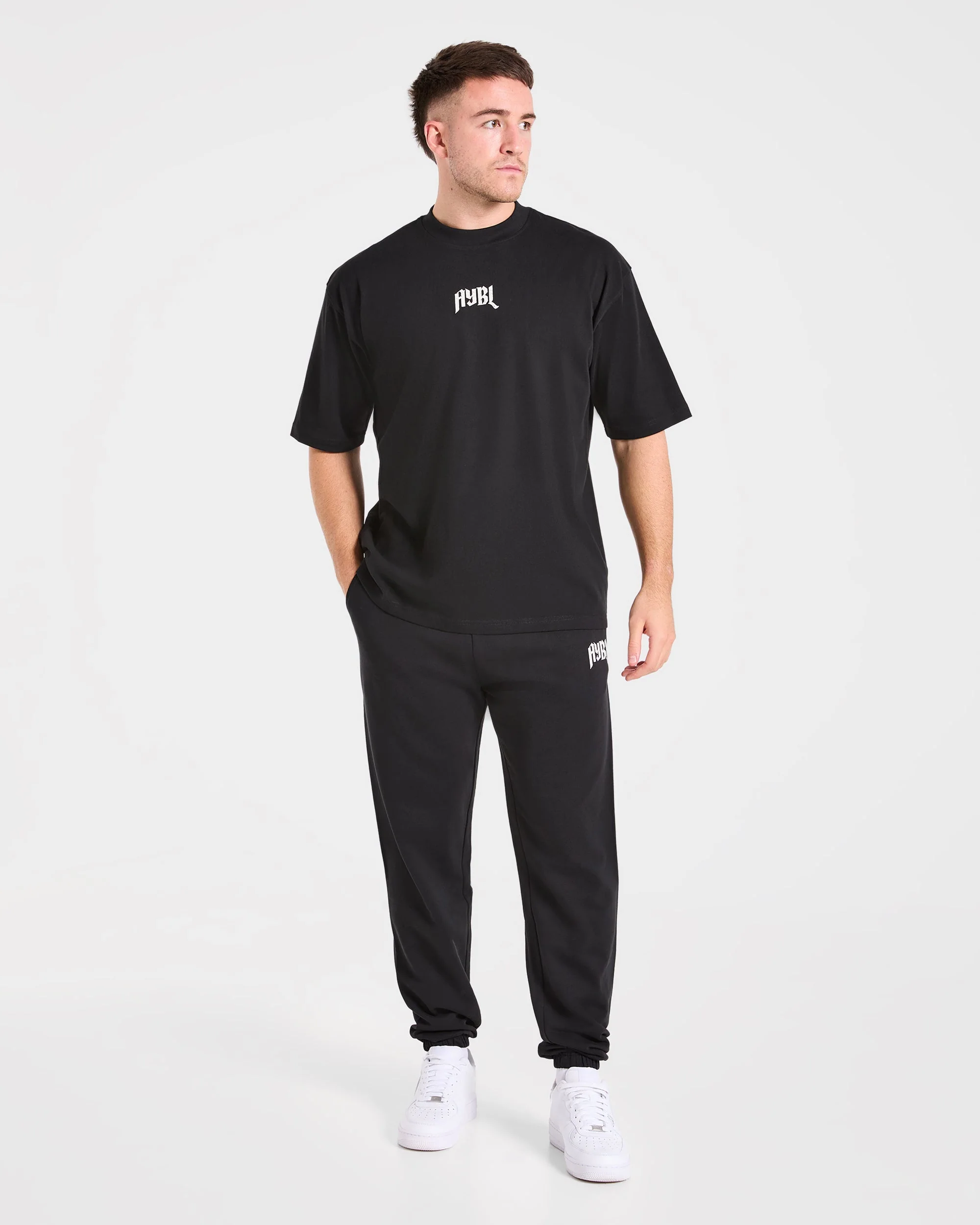 Heavy Lifting Gothic Oversized T Shirt - Noir/Off Blanc - Image 3