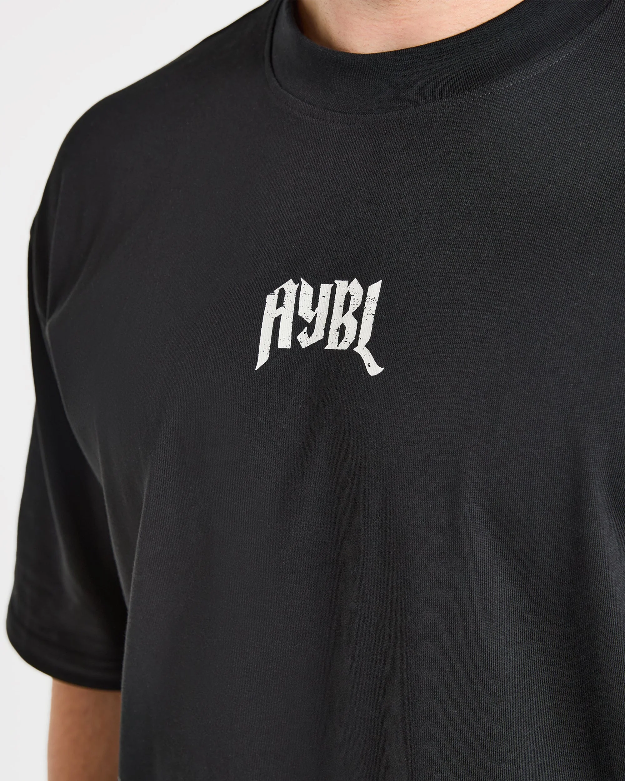 Heavy Lifting Gothic Oversized T Shirt - Noir/Off Blanc - Image 5