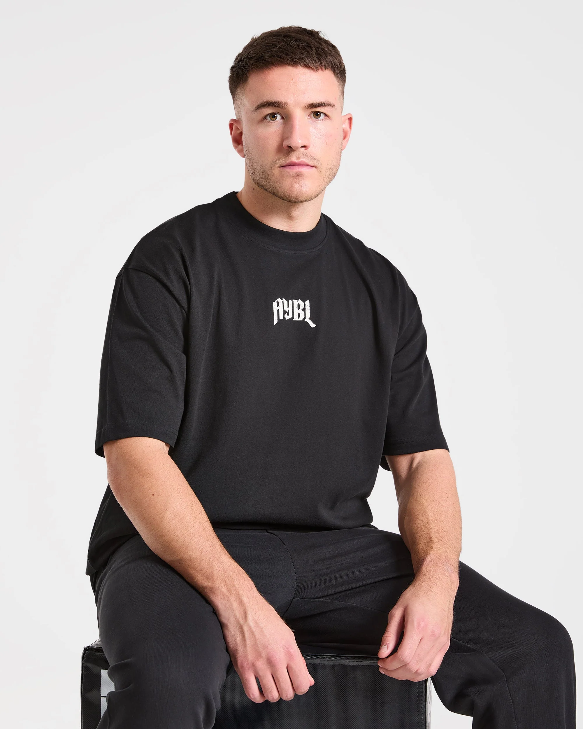 Heavy Lifting Gothic Oversized T Shirt - Noir/Off Blanc - Image 7