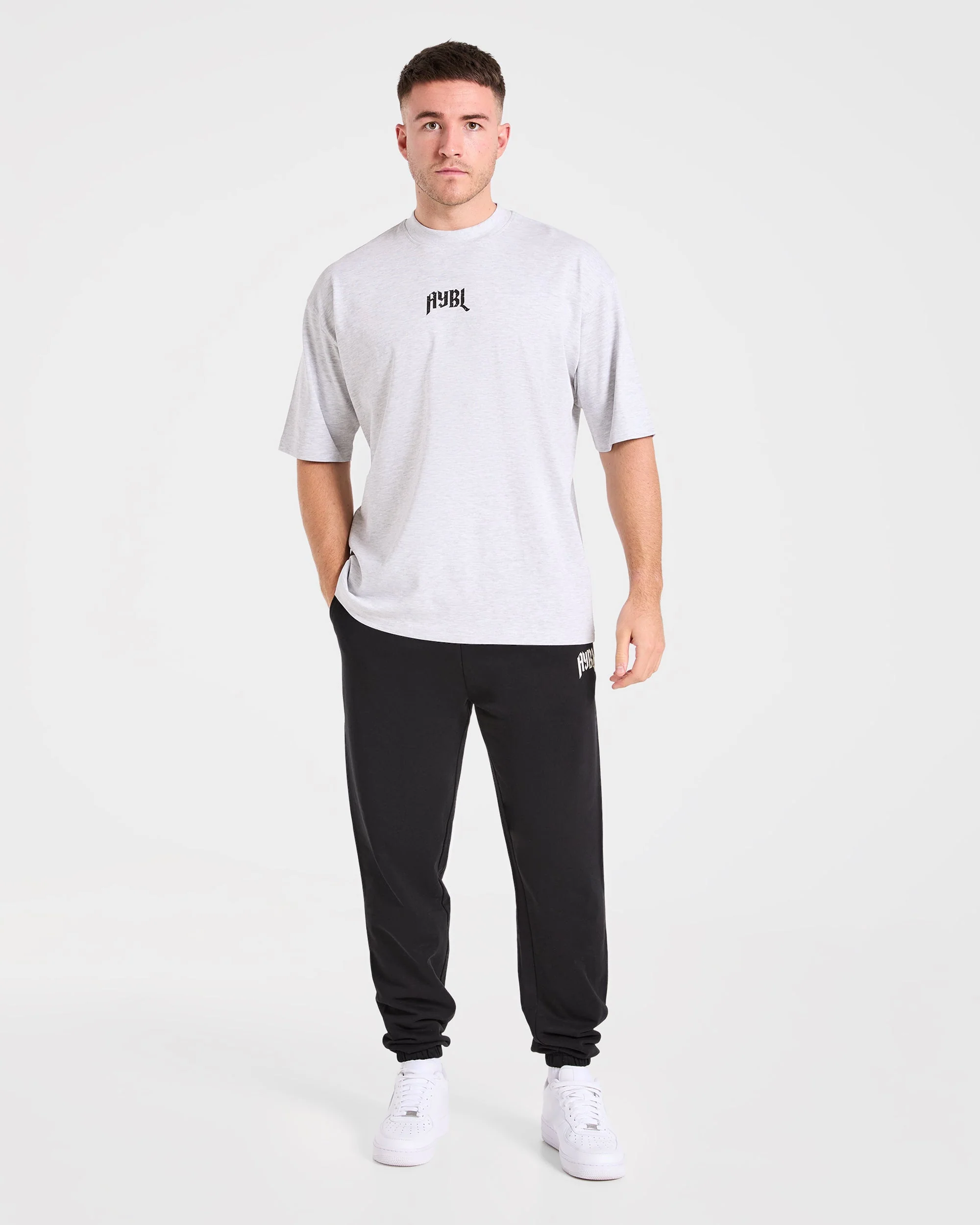Heavy Lifting Gothic Oversized T Shirt - Gris Marl - Image 3