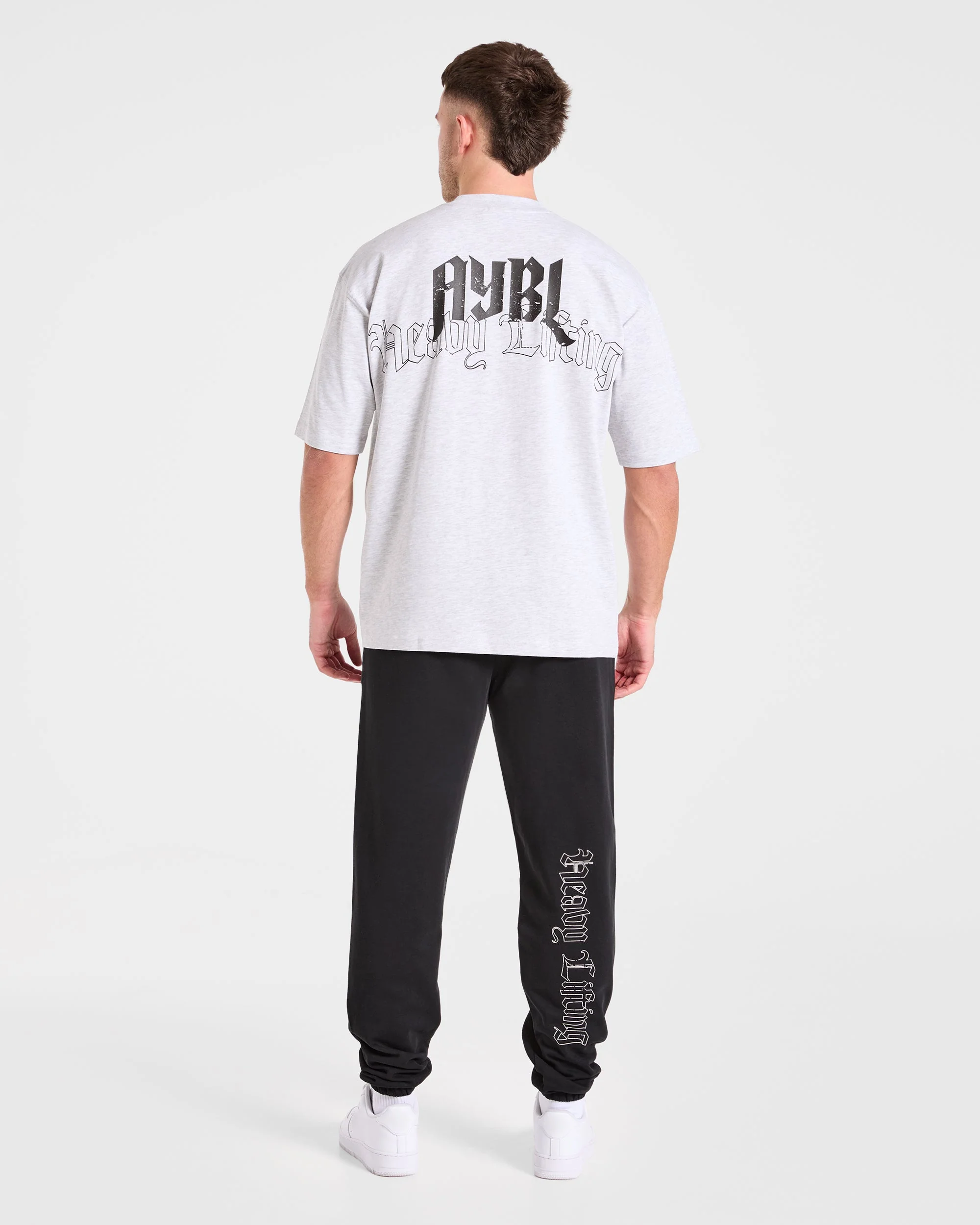 Heavy Lifting Gothic Oversized T Shirt - Gris Marl - Image 4