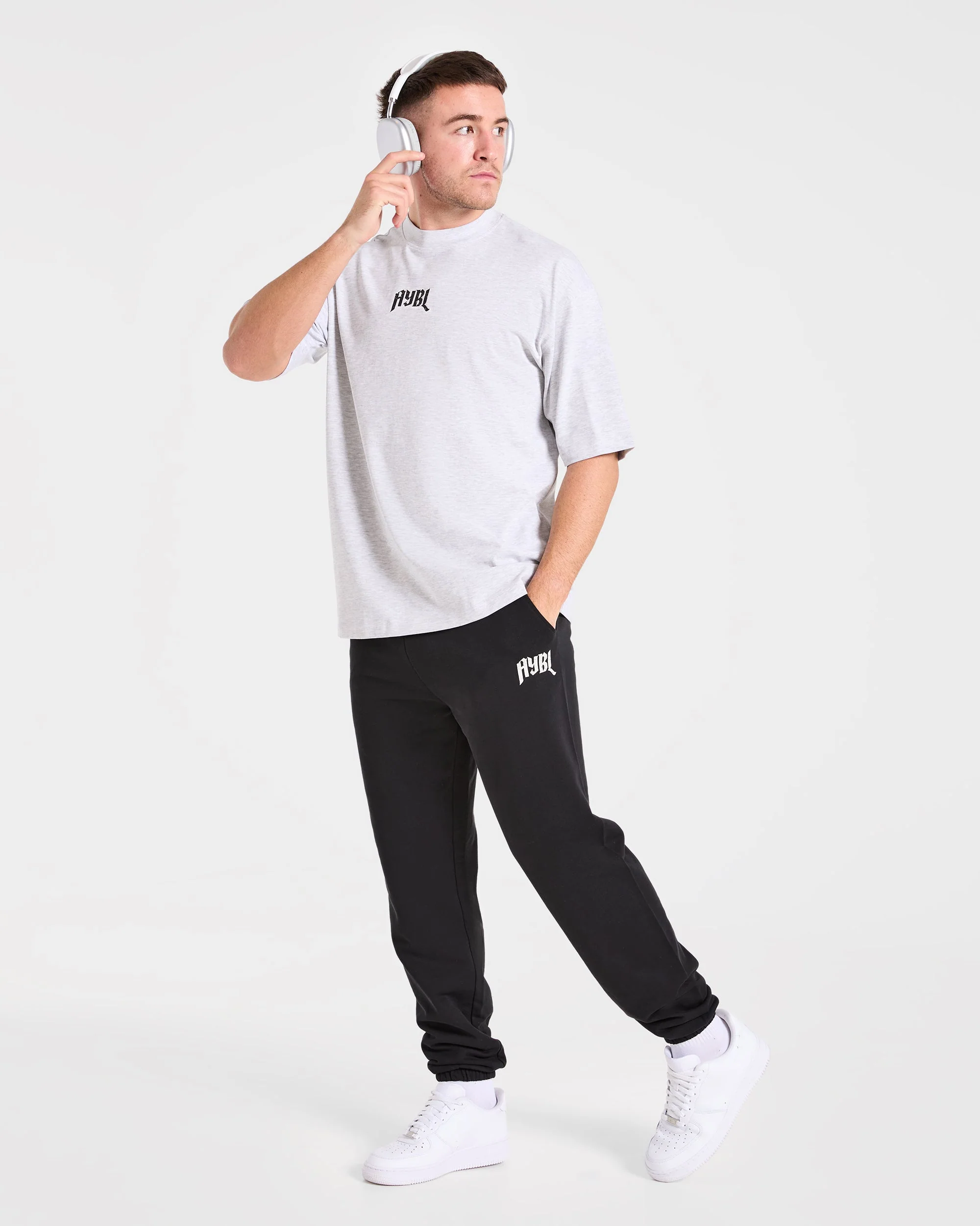 Heavy Lifting Gothic Oversized T Shirt - Gris Marl - Image 7