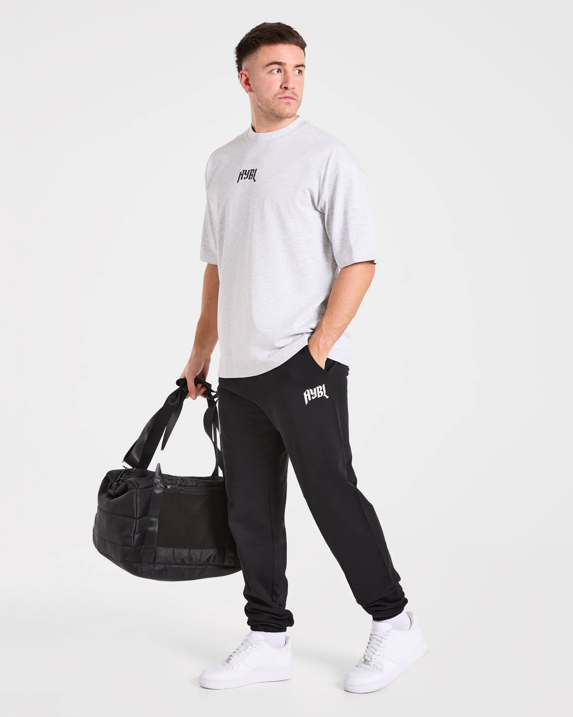 Heavy Lifting Gothic Oversized T Shirt - Gris Marl - Image 8