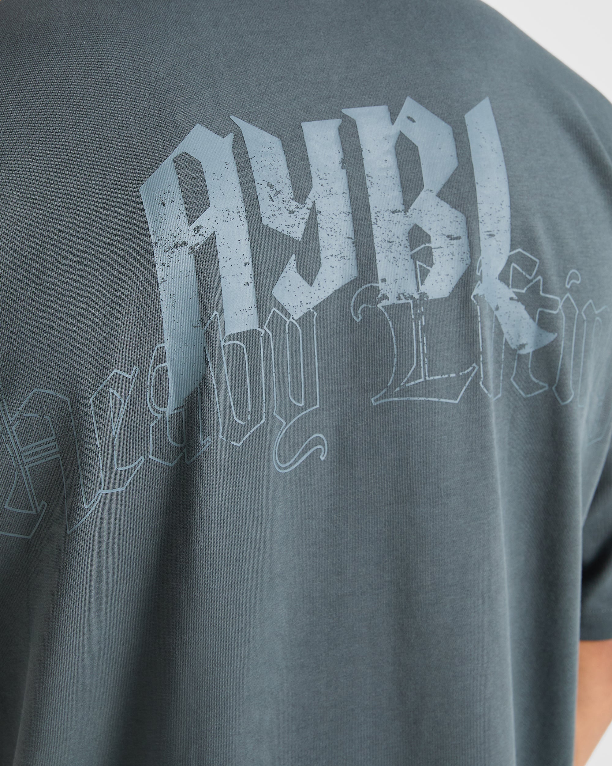 Heavy Lifting Gothic Oversized T Shirt - Iron Slate - Image 6