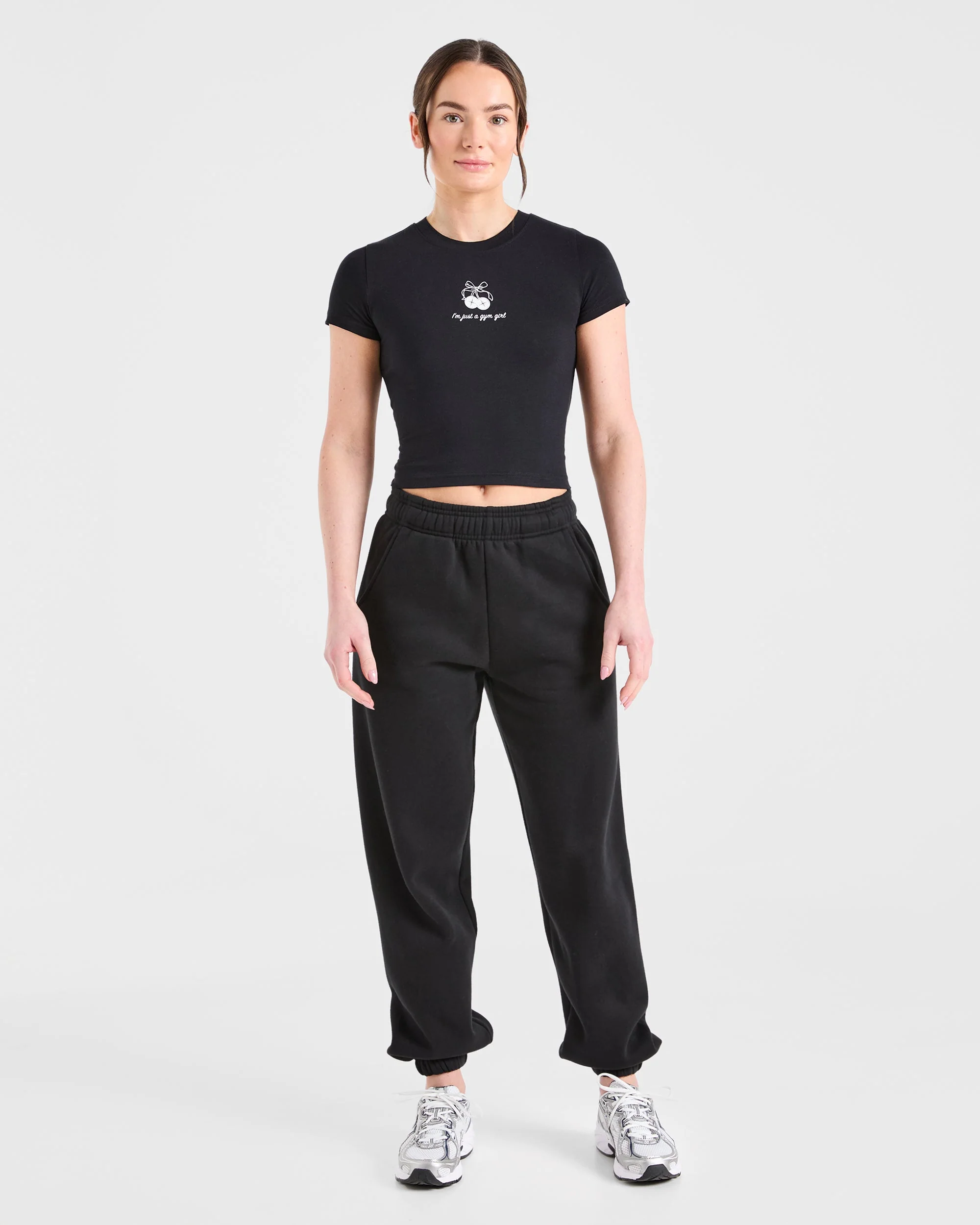 Just a Gym Girl Baby Tee - Black - Image 3