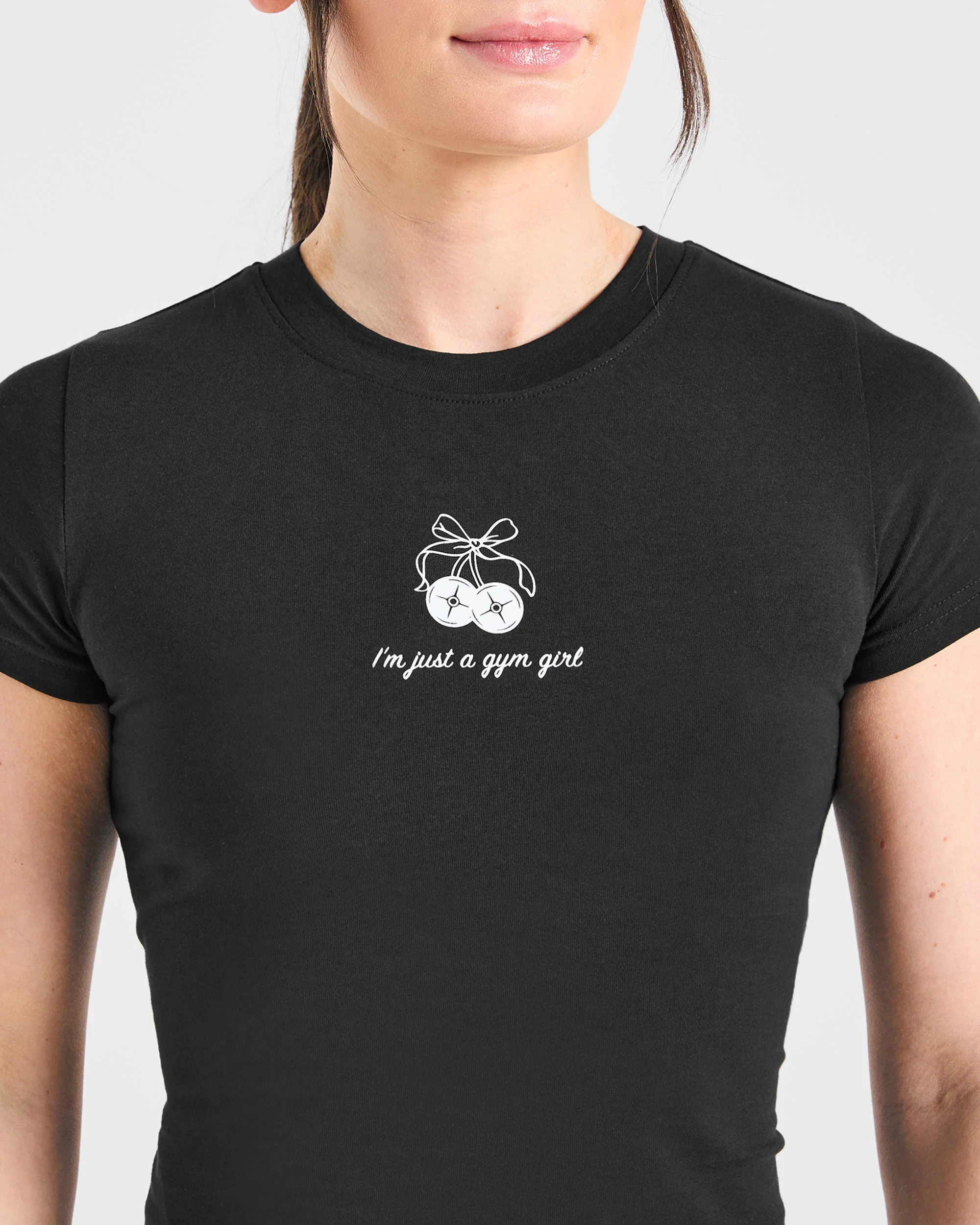Just a Gym Girl Baby Tee - Black - Image 6