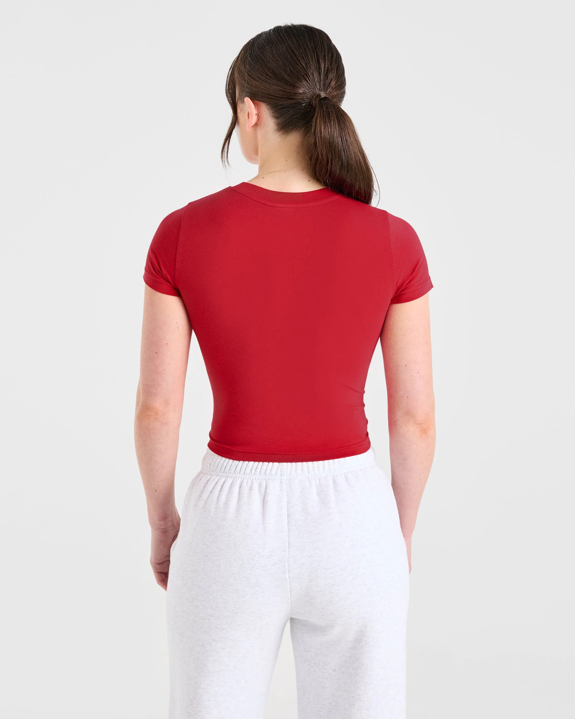 Just a Gym Girl Baby Tee - Red - Image 2