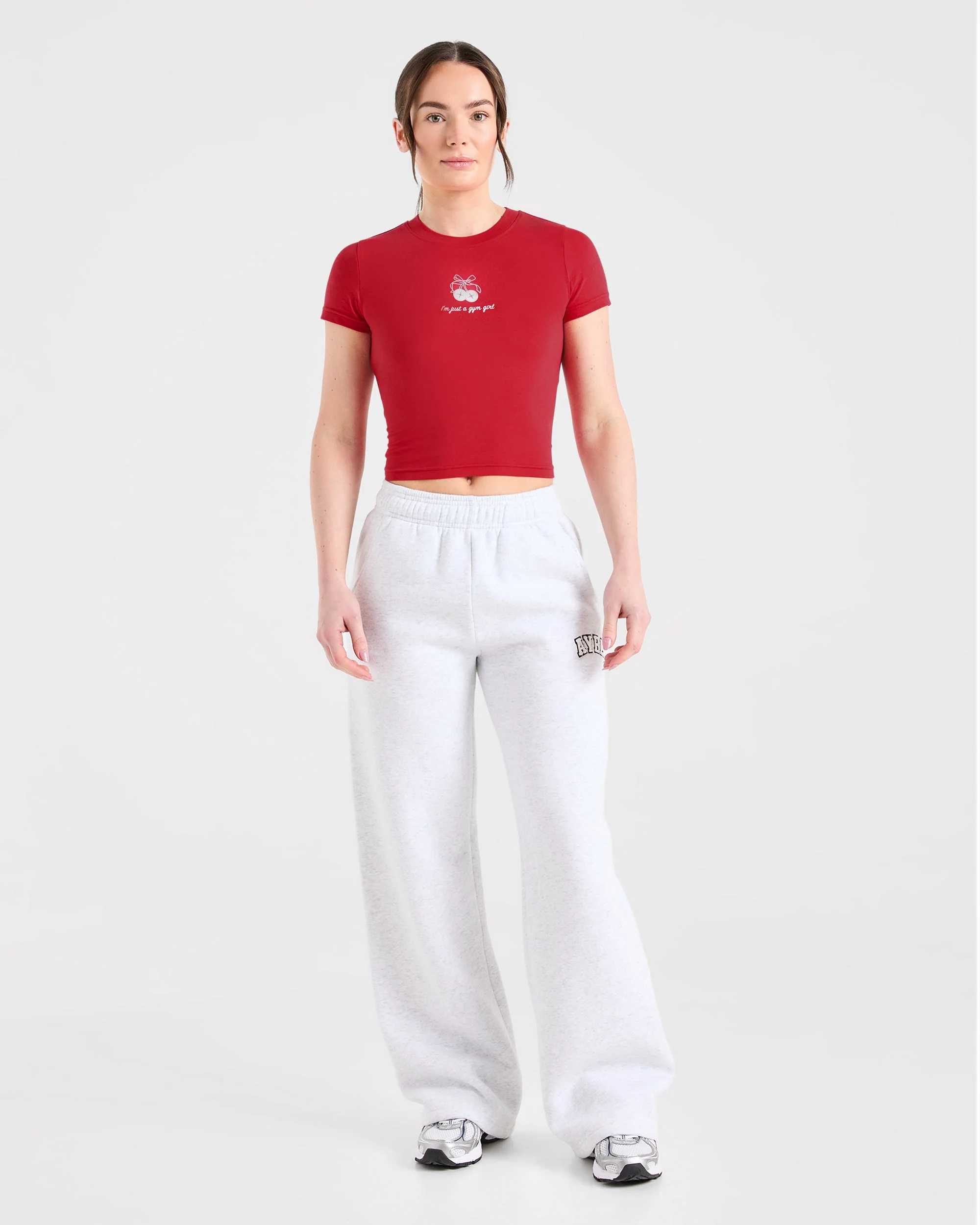 Just a Gym Girl Baby Tee - Red - Image 3