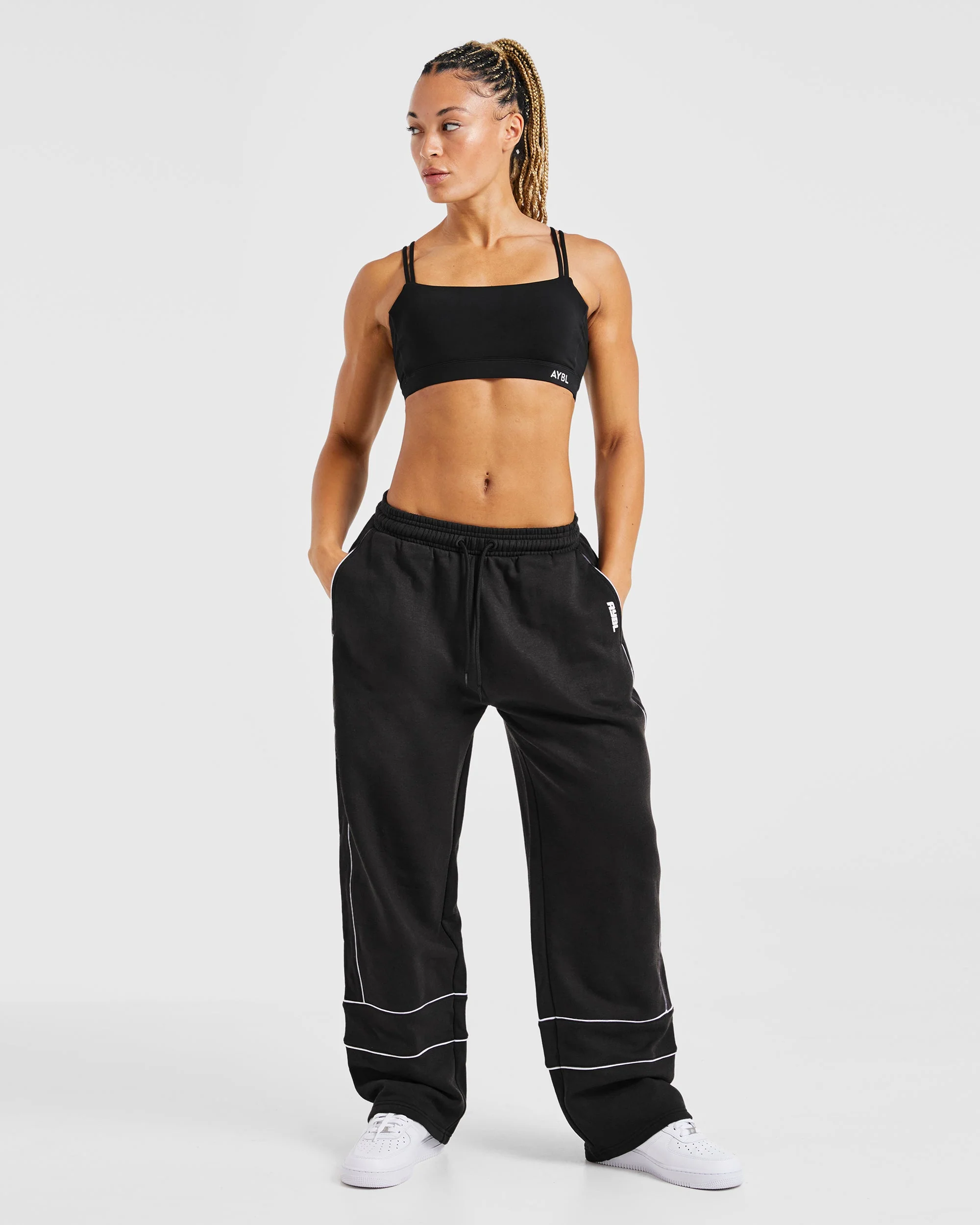 Justine Oversized Straight Leg Joggers - Washed Black - Image 3
