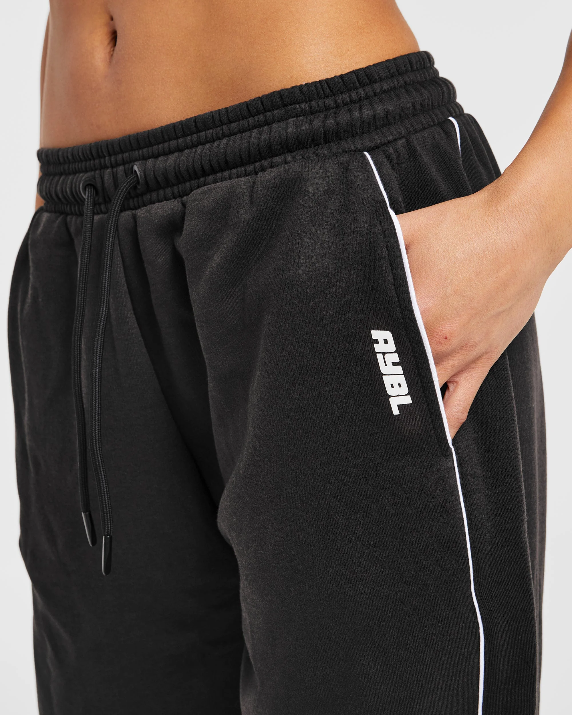 Justine Oversized Straight Leg Joggers - Washed Black - Image 6