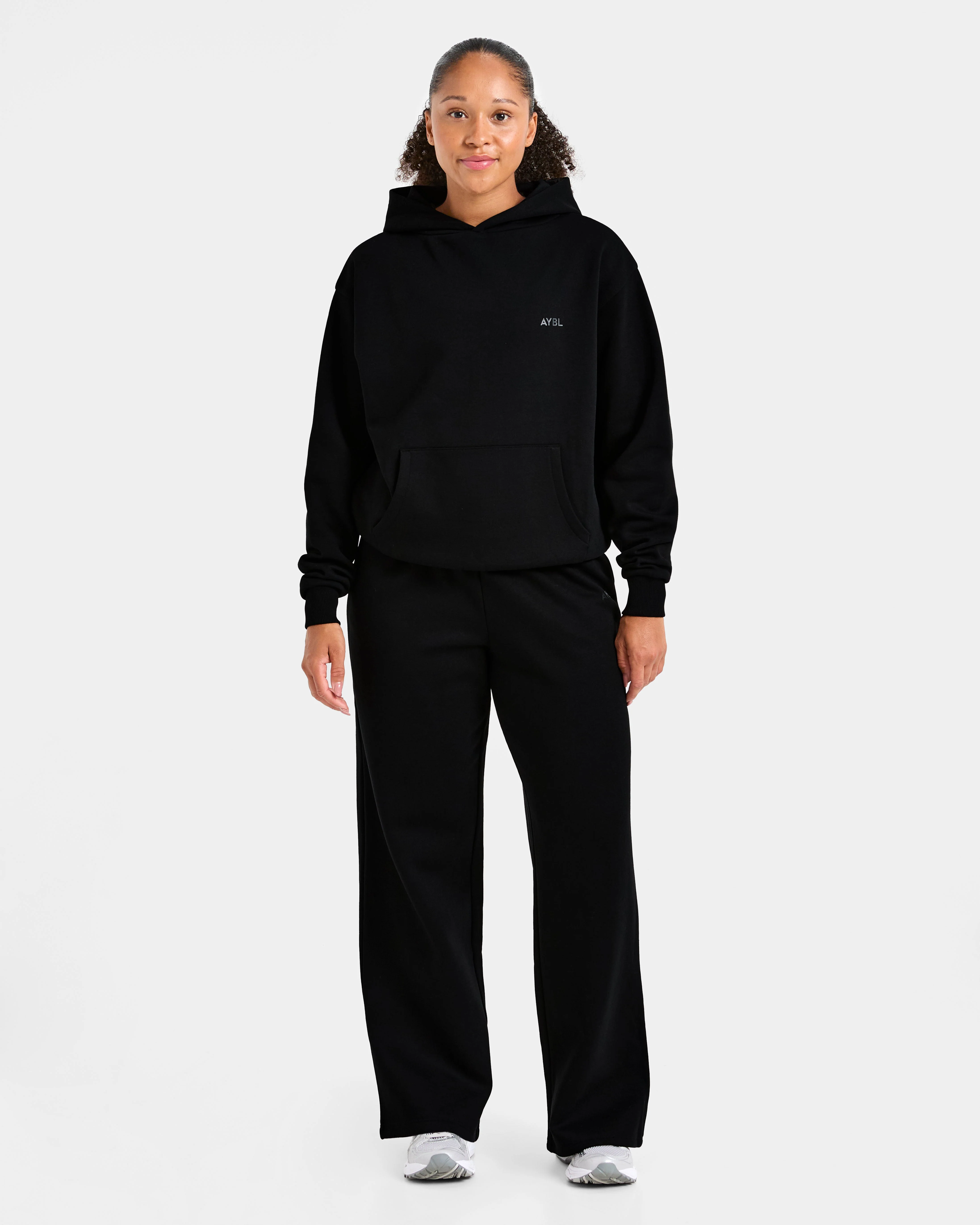 Lifestyle Oversized Straight Leg Joggers - Noir - Image 3