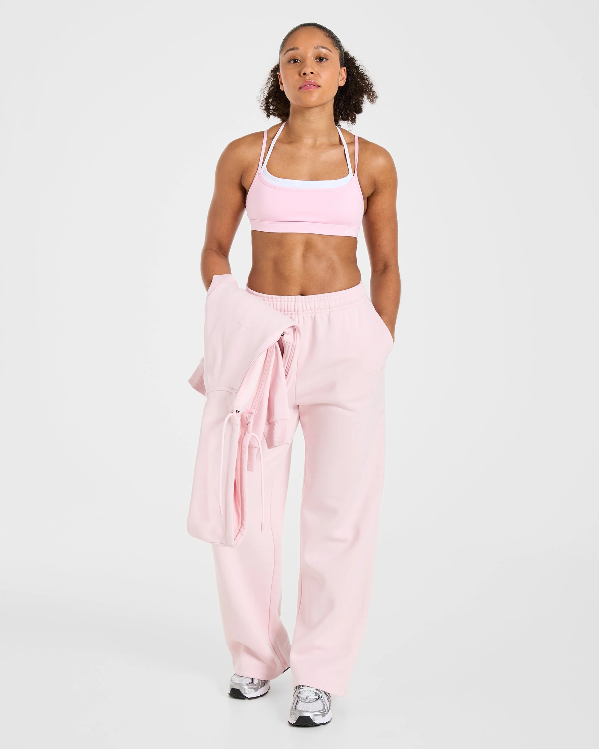 Lifestyle Oversized Straight Leg Joggers - Pastel Rose - Image 7