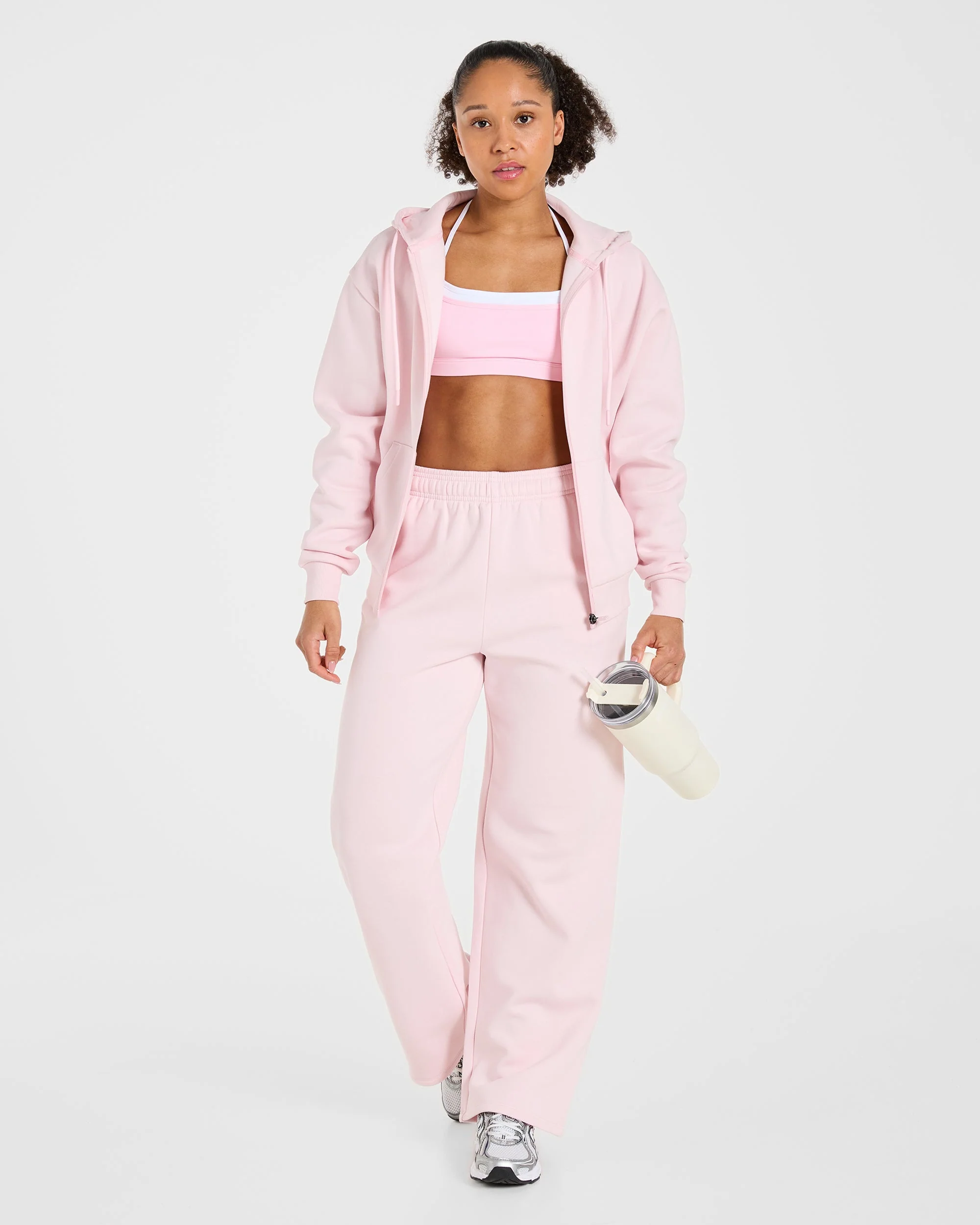 Lifestyle Oversized Straight Leg Joggers - Pastel Rose - Image 8