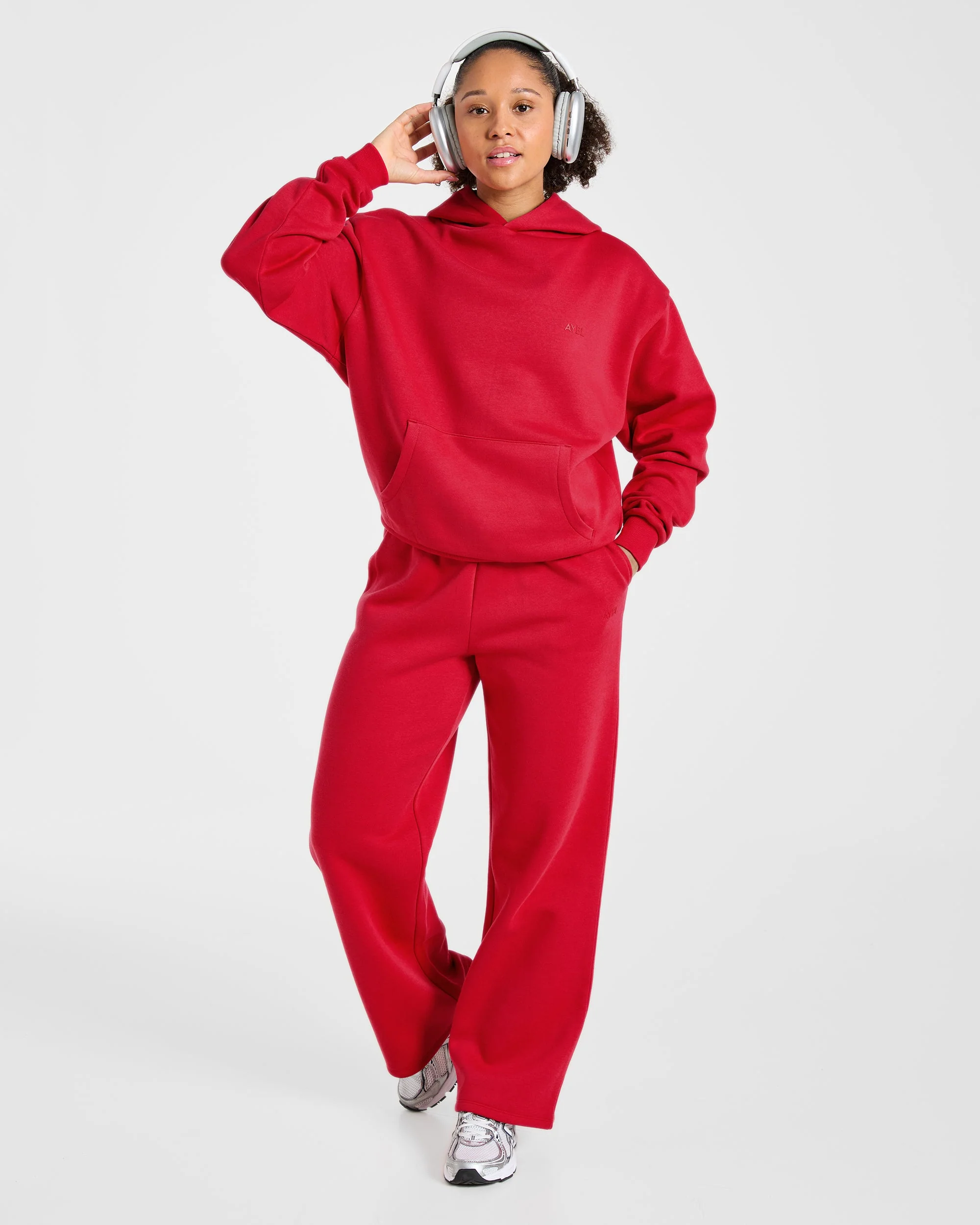 Lifestyle Oversized Straight Leg Joggers - Rouge - Image 8