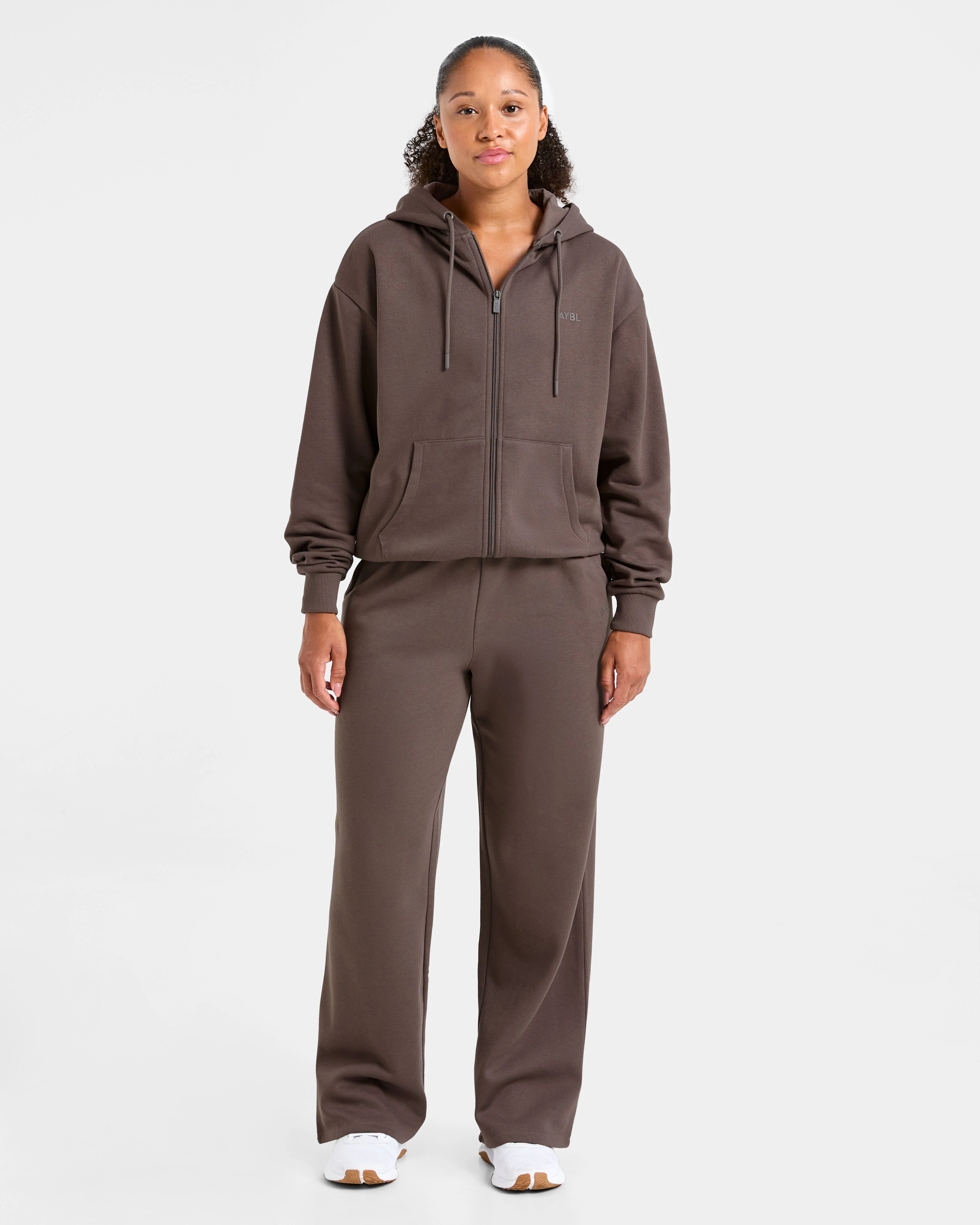 Lifestyle Oversized Straight Leg Joggers - Umber Marron - Image 3