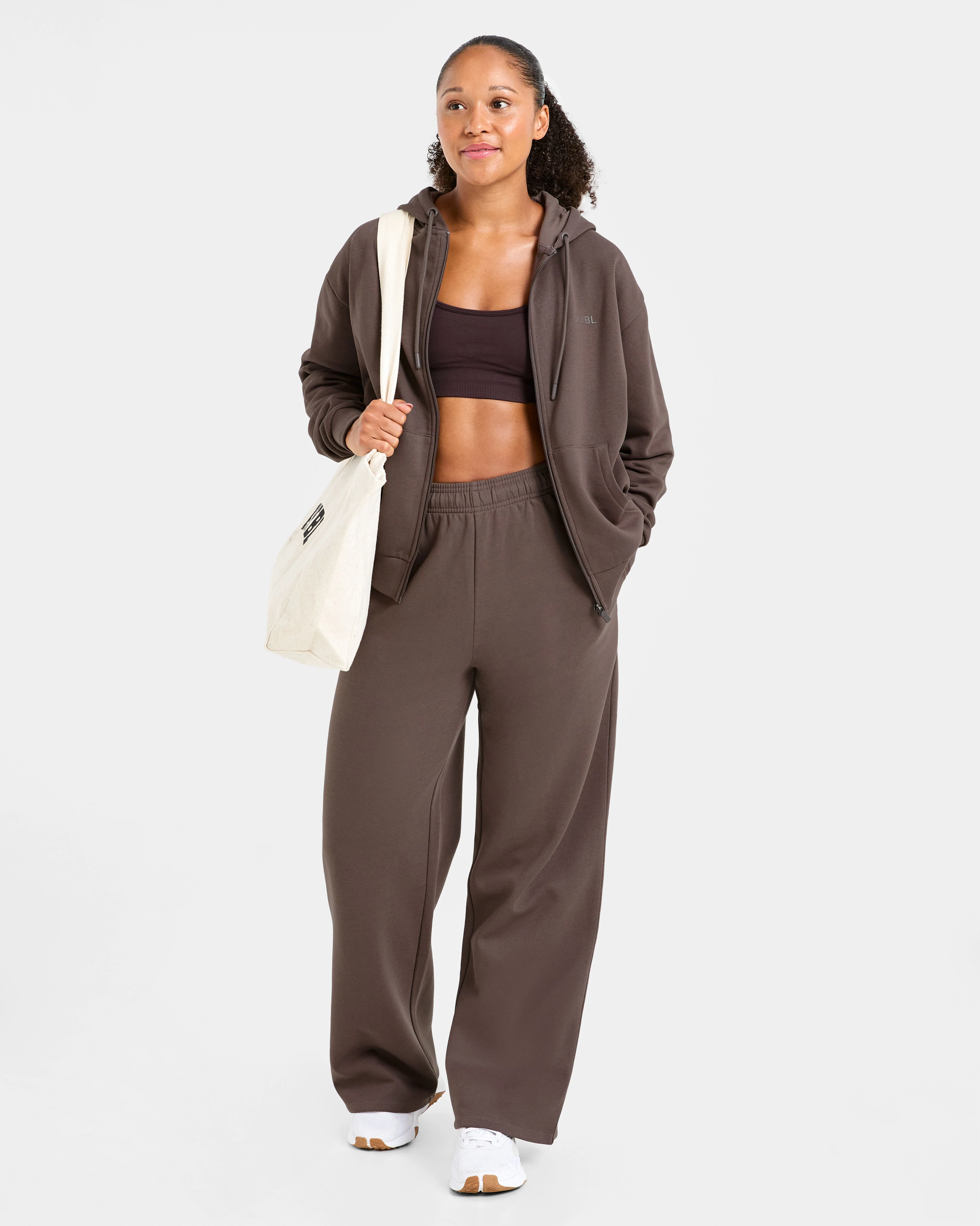 Lifestyle Oversized Straight Leg Joggers - Umber Marron - Image 7