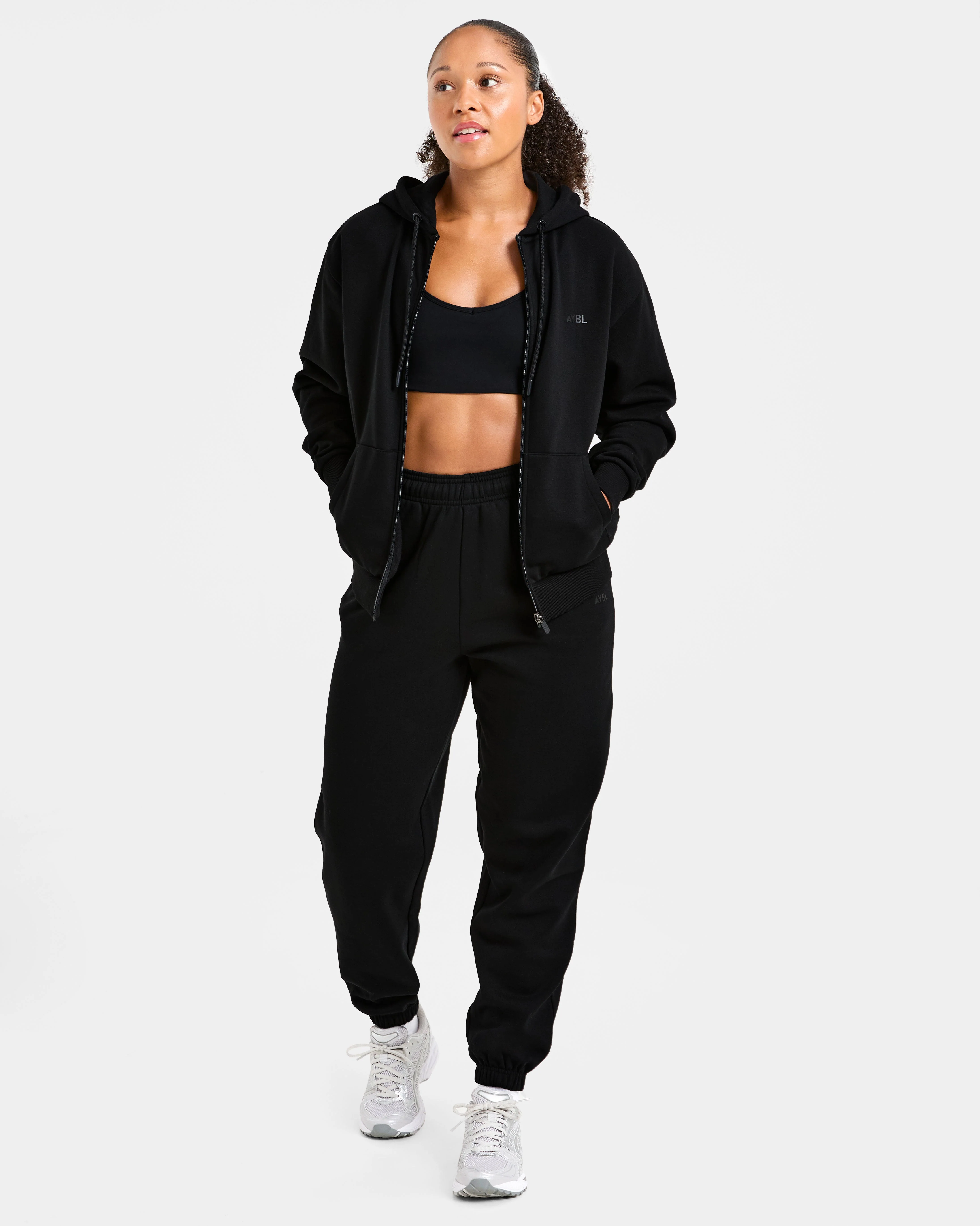 Lifestyle Oversized Zip Up Hoodie - Noir - Image 7
