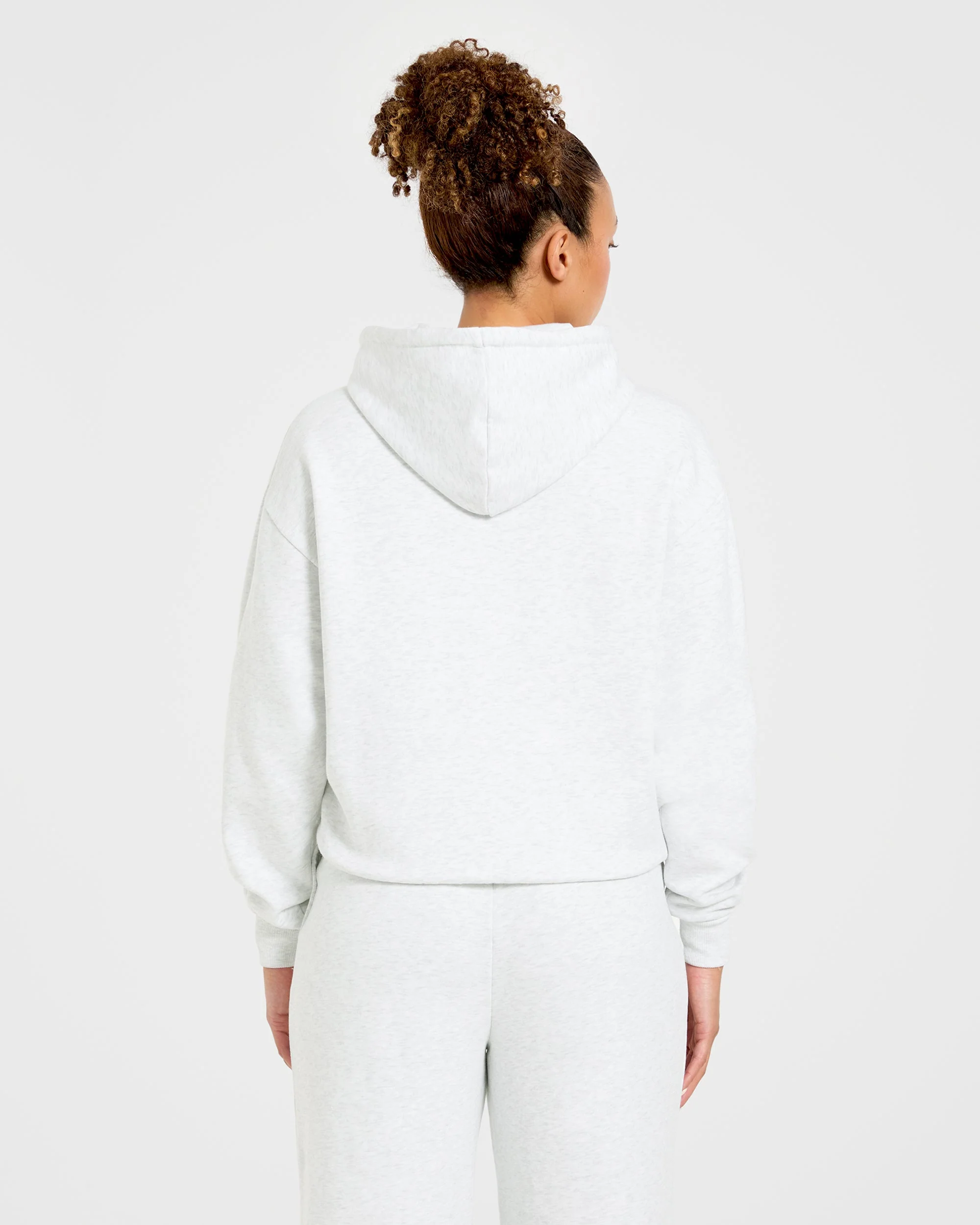 Lifestyle Oversized Zip Up Hoodie - Heather Gris - Image 2