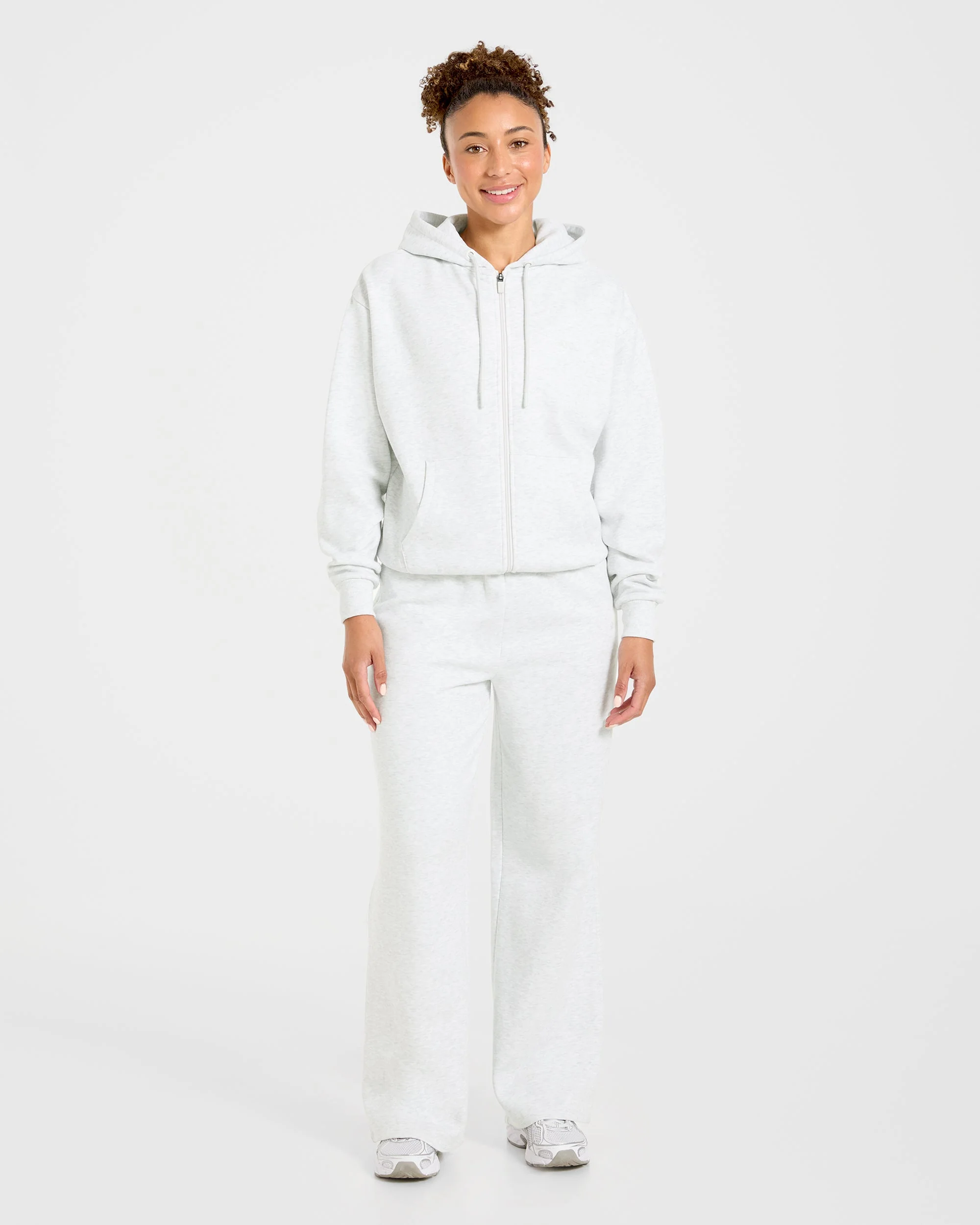 Lifestyle Oversized Zip Up Hoodie - Heather Gris - Image 3