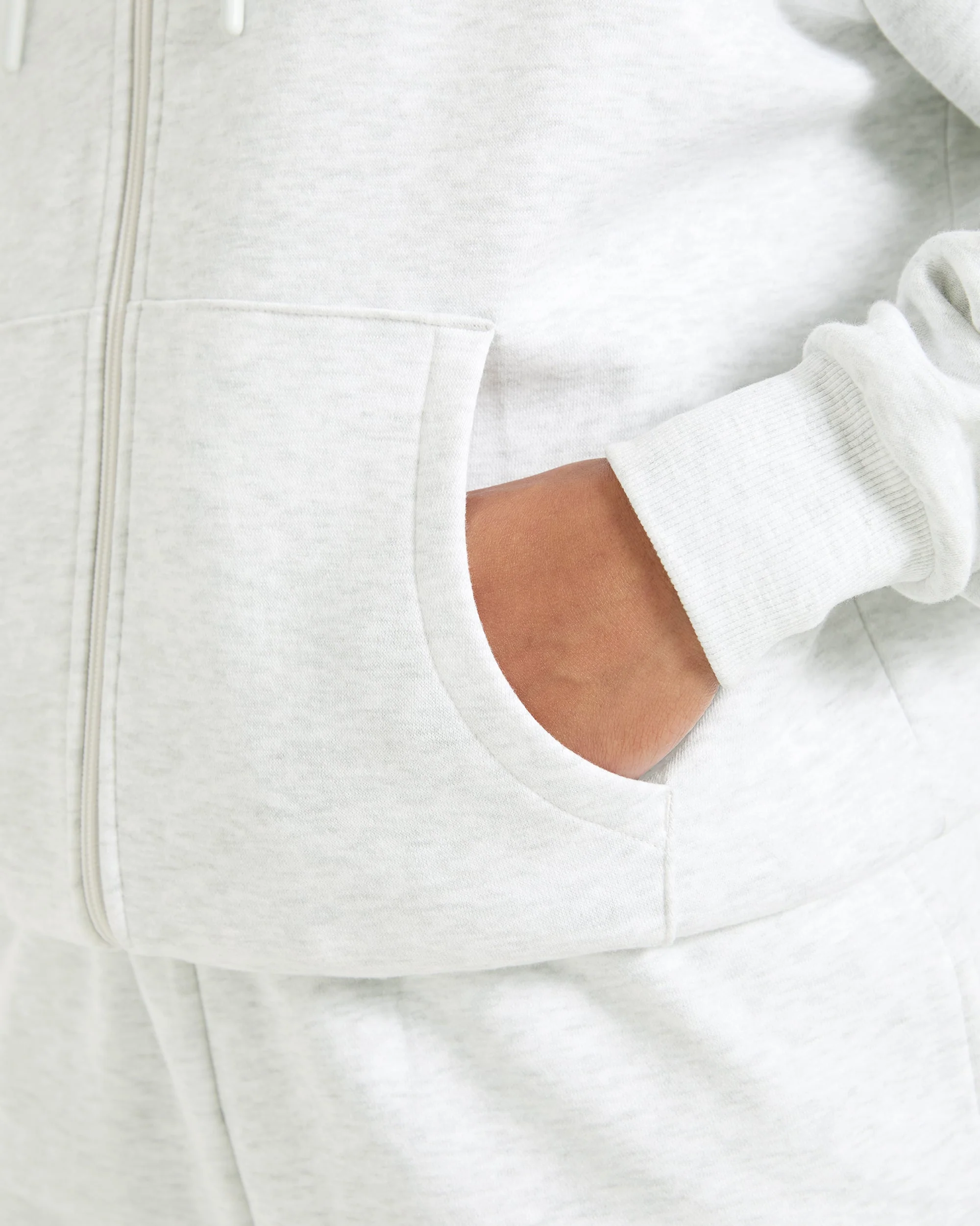 Lifestyle Oversized Zip Up Hoodie - Heather Gris - Image 6