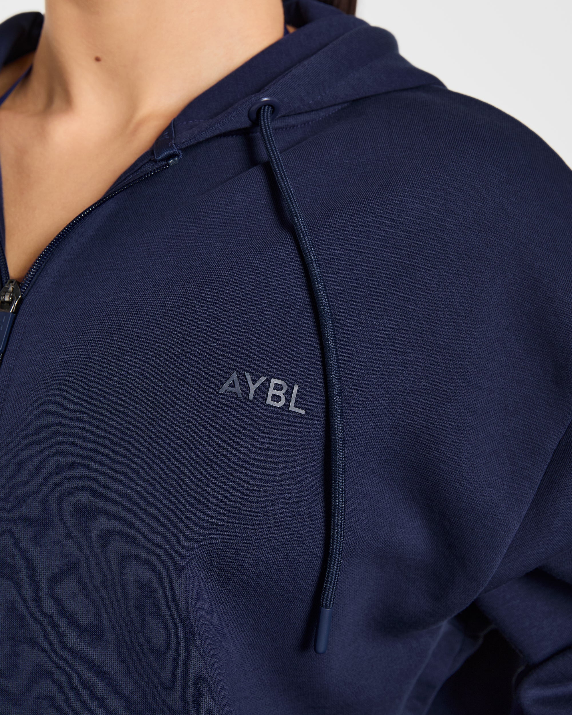 Lifestyle Oversized Zip Up Hoodie - Navy - Image 5