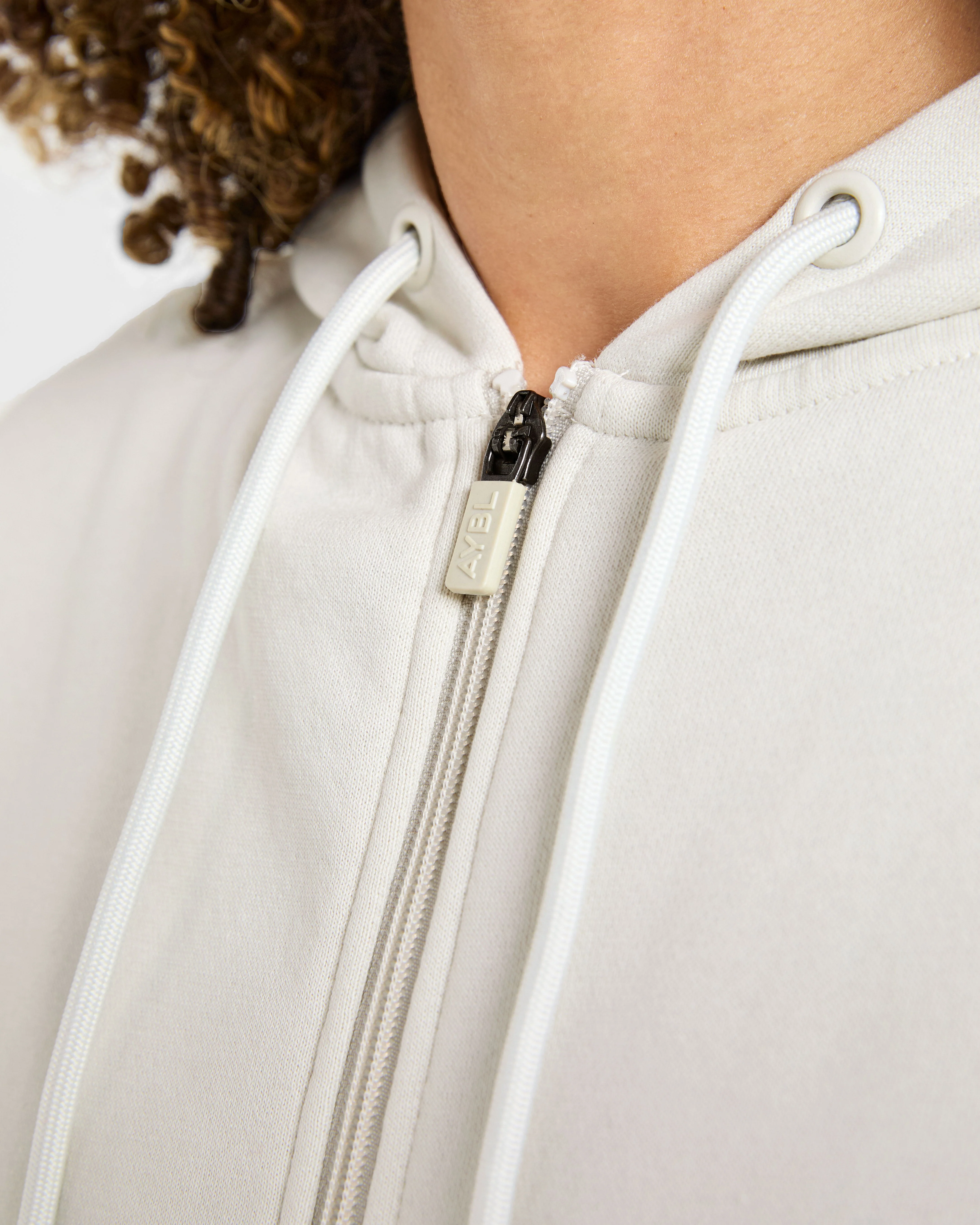 Lifestyle Oversized Zip Up Hoodie - Off Blanc - Image 6