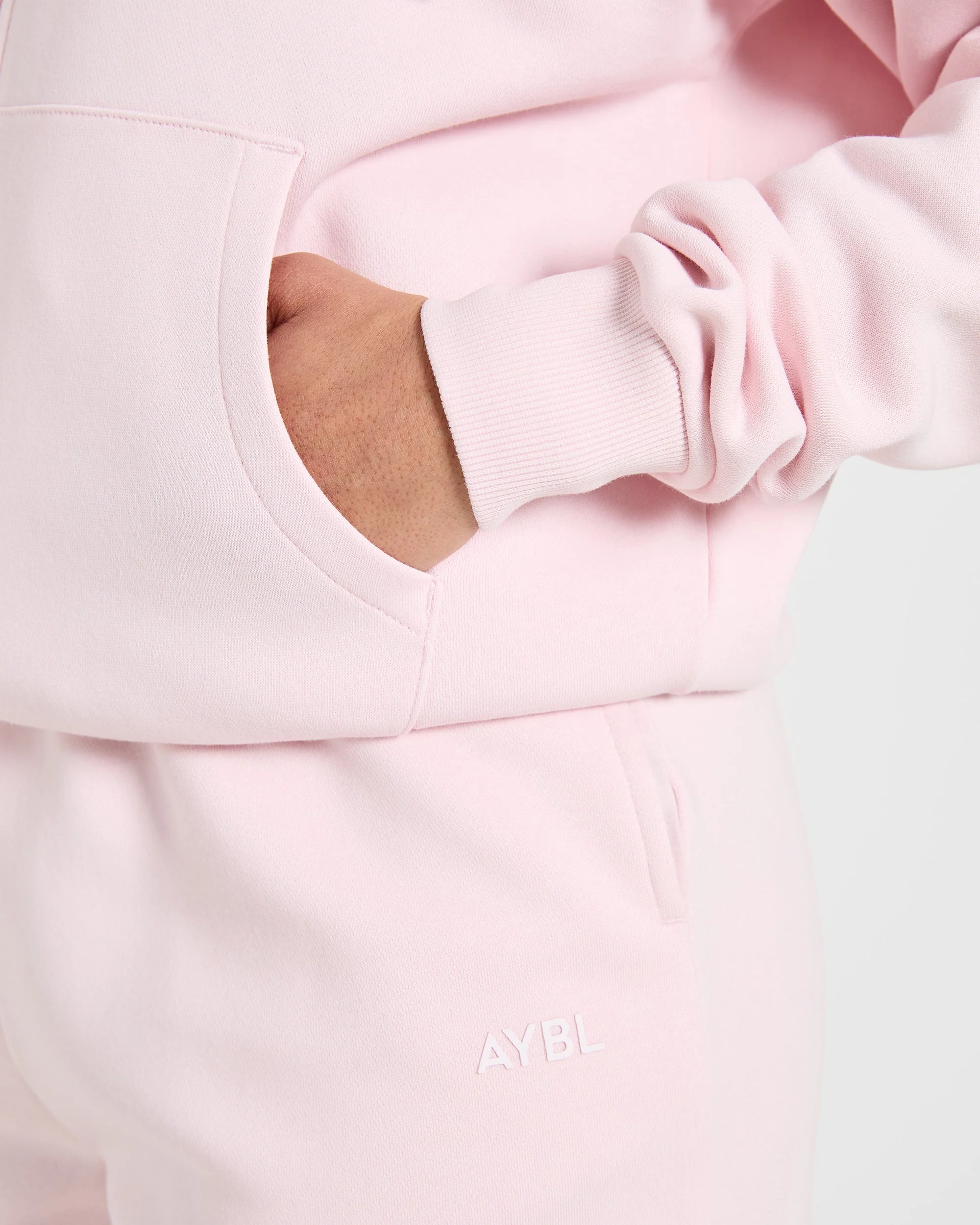Lifestyle Oversized Zip Up Hoodie - Pastel Rose - Image 6