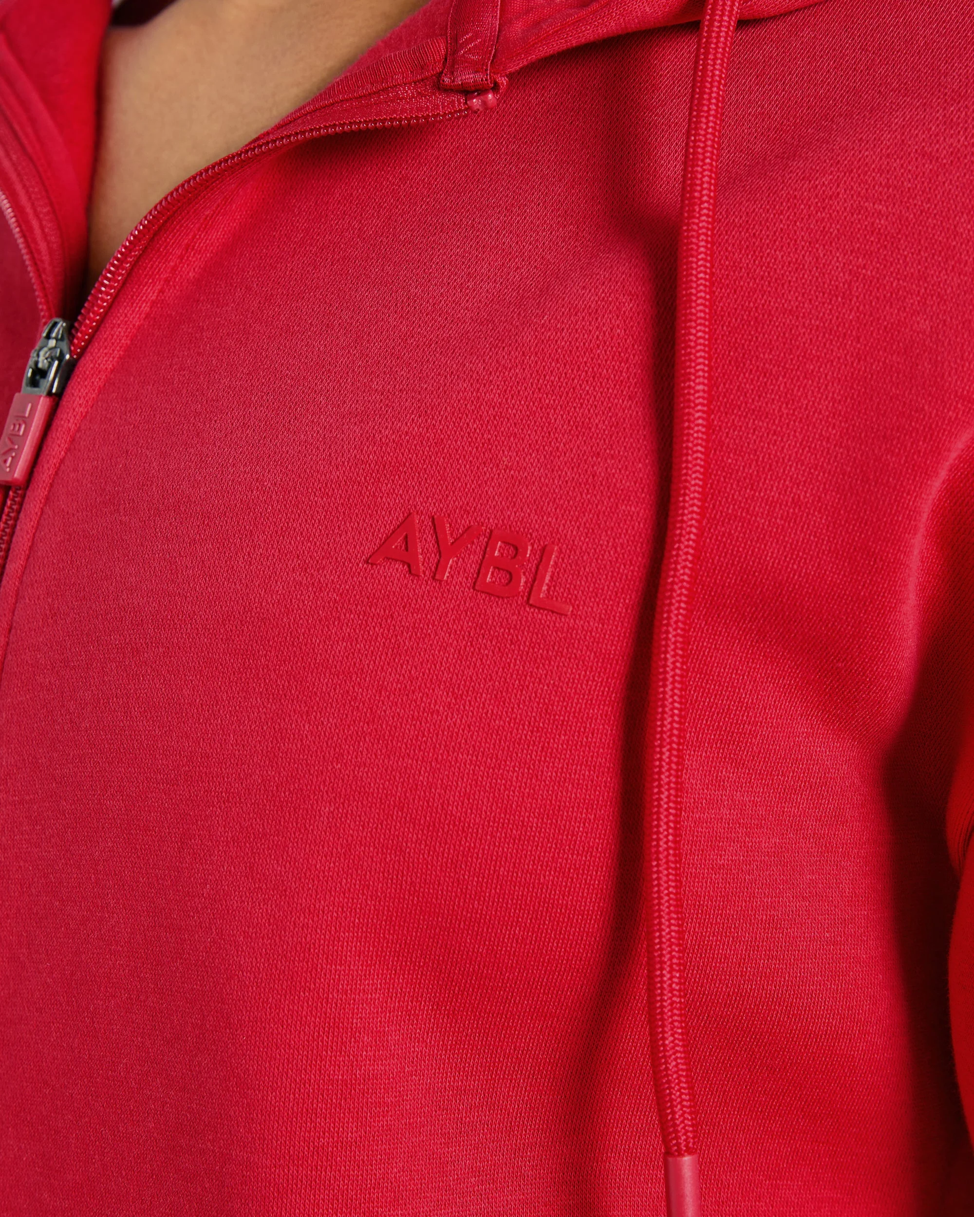 Lifestyle Oversized Zip Up Hoodie - Rouge - Image 5