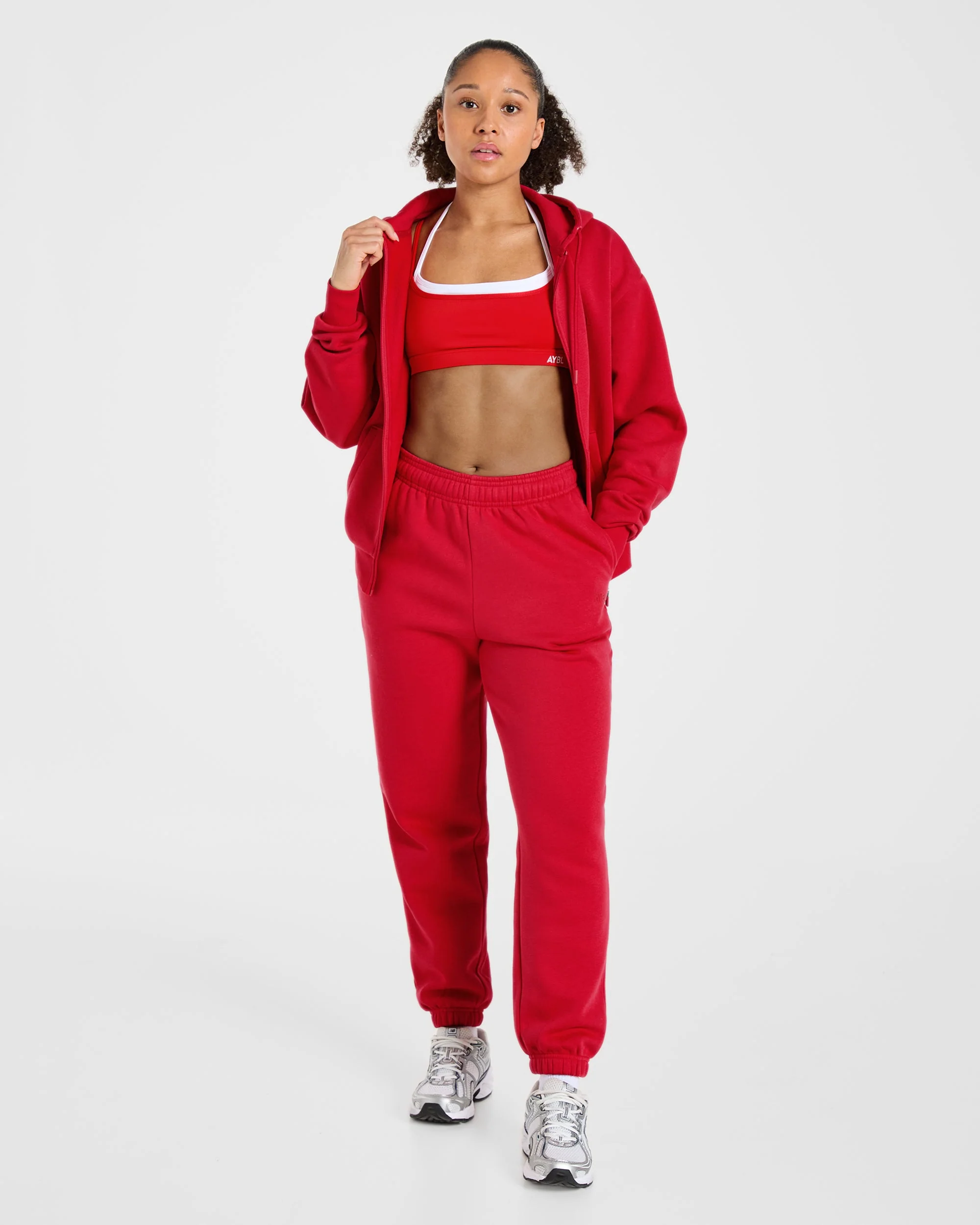 Lifestyle Oversized Zip Up Hoodie - Rouge - Image 7
