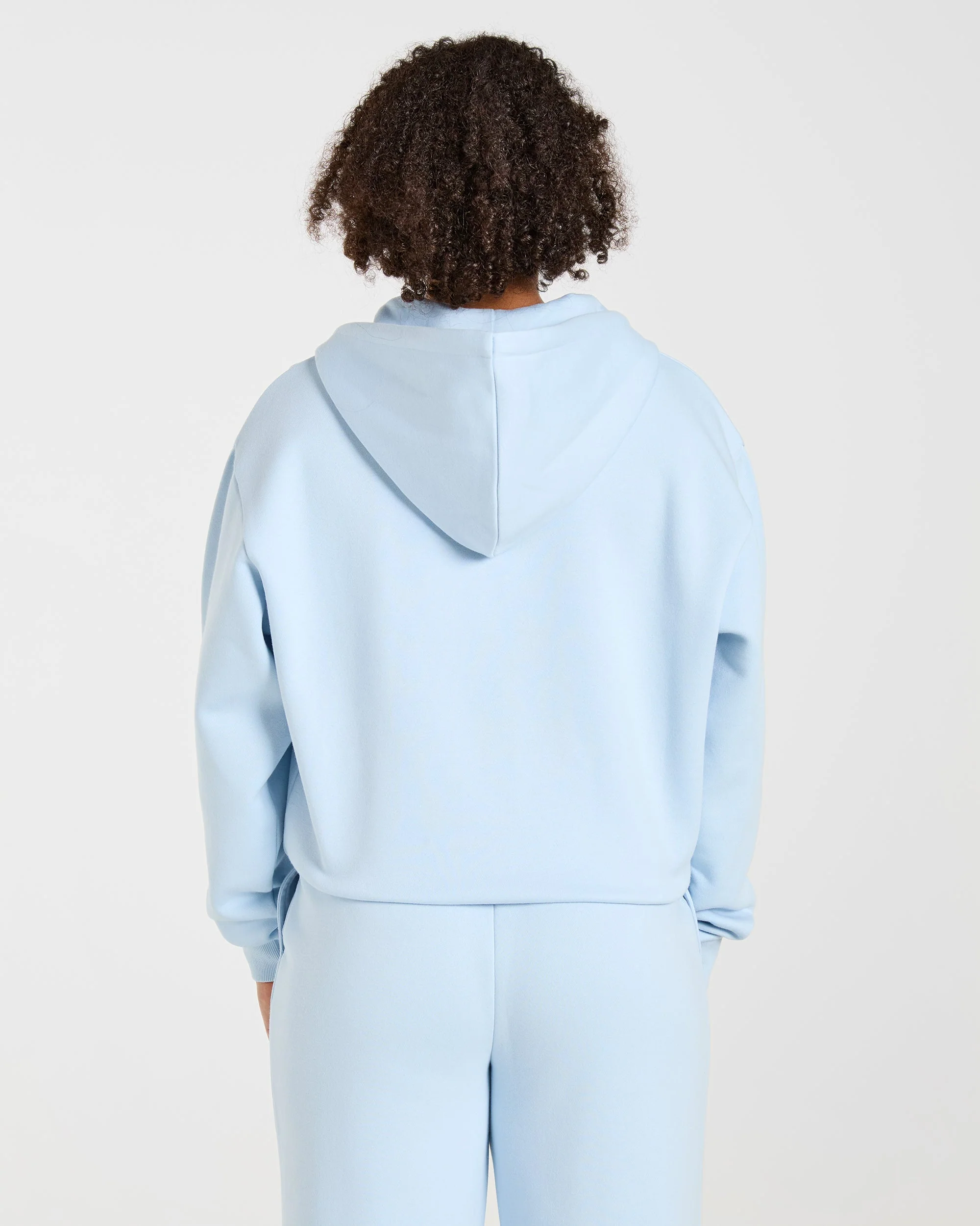 Lifestyle Oversized Zip Up Hoodie - Spring Bleu - Image 2