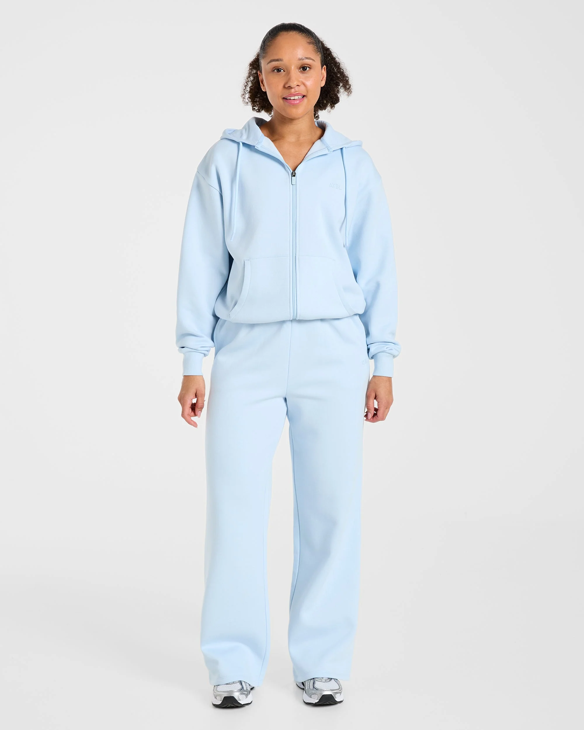 Lifestyle Oversized Zip Up Hoodie - Spring Bleu - Image 3