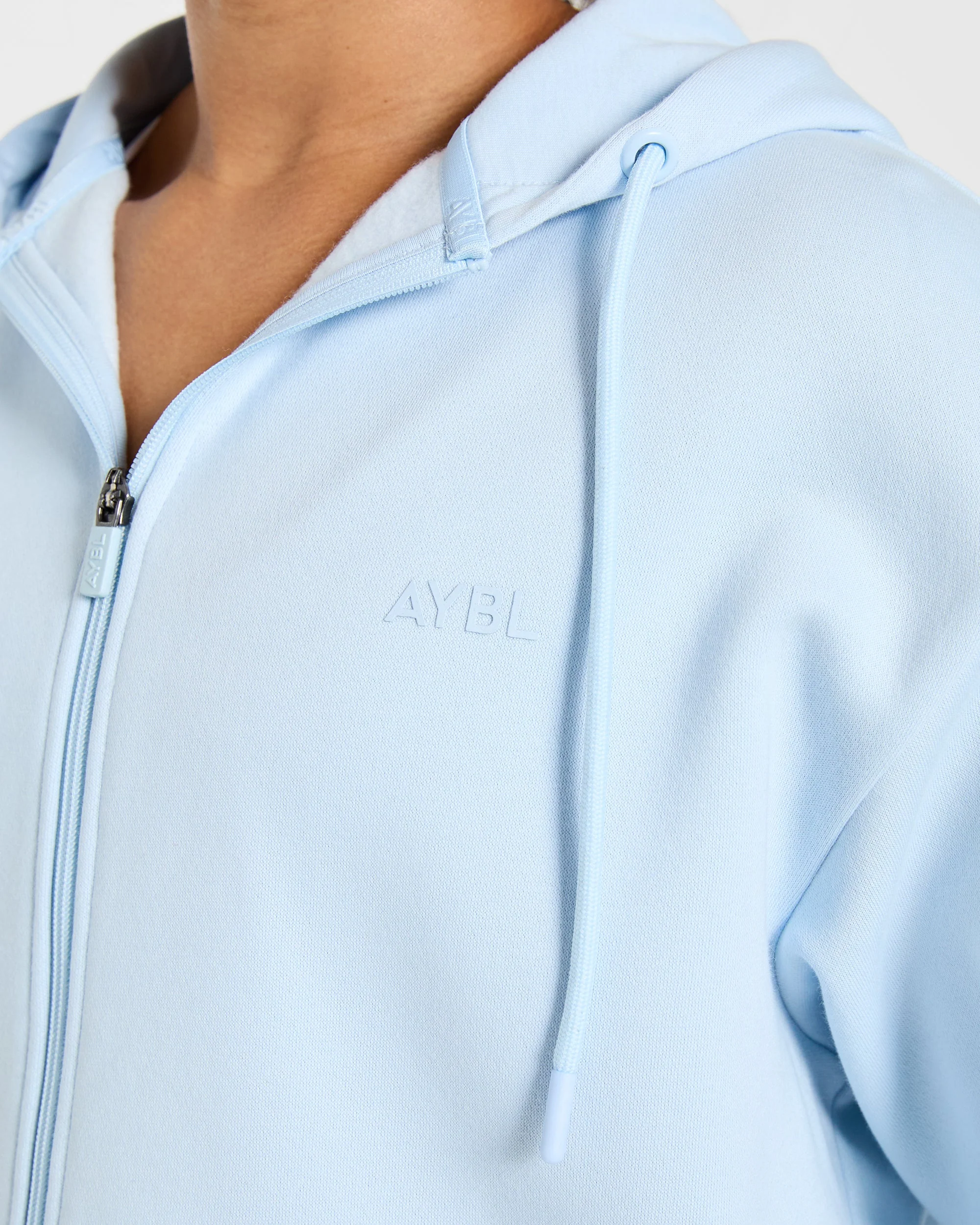Lifestyle Oversized Zip Up Hoodie - Spring Bleu - Image 5