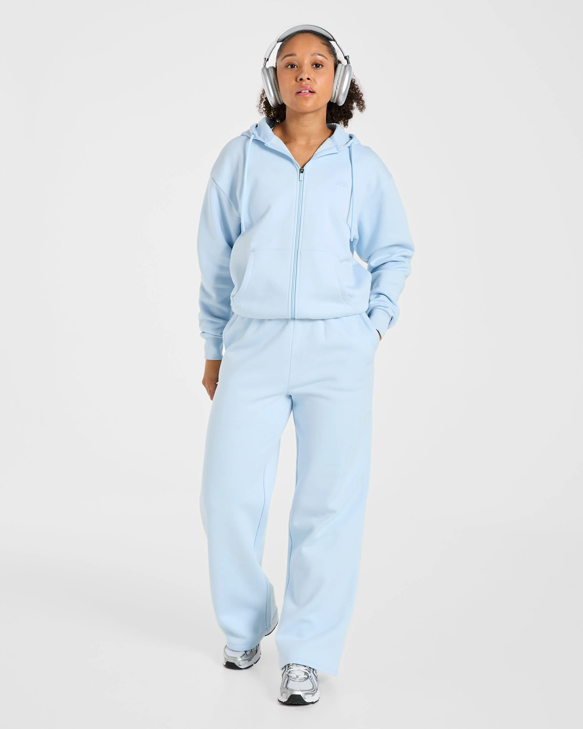 Lifestyle Oversized Zip Up Hoodie - Spring Bleu - Image 7