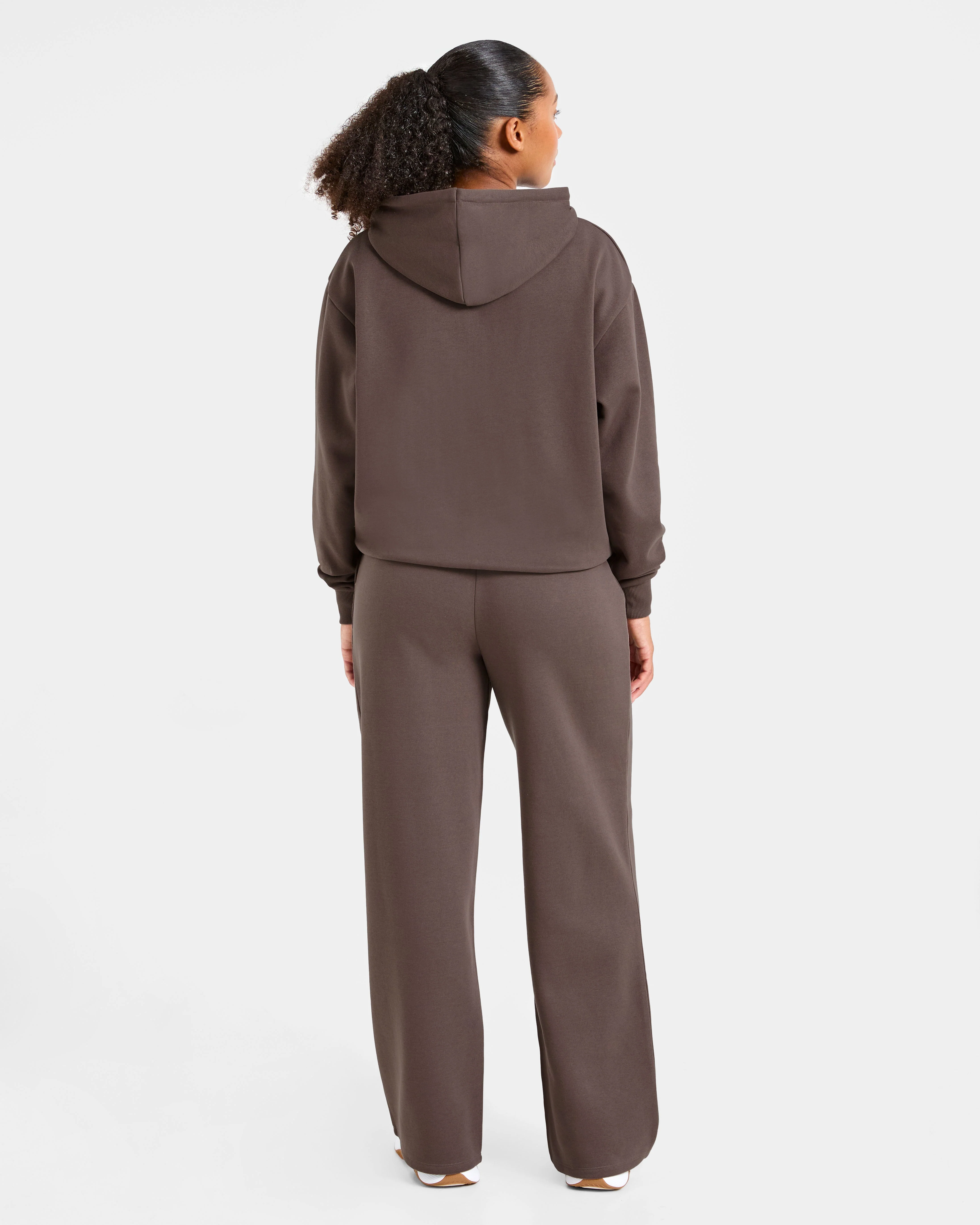 Lifestyle Oversized Zip Up Hoodie - Umber Marron - Image 4