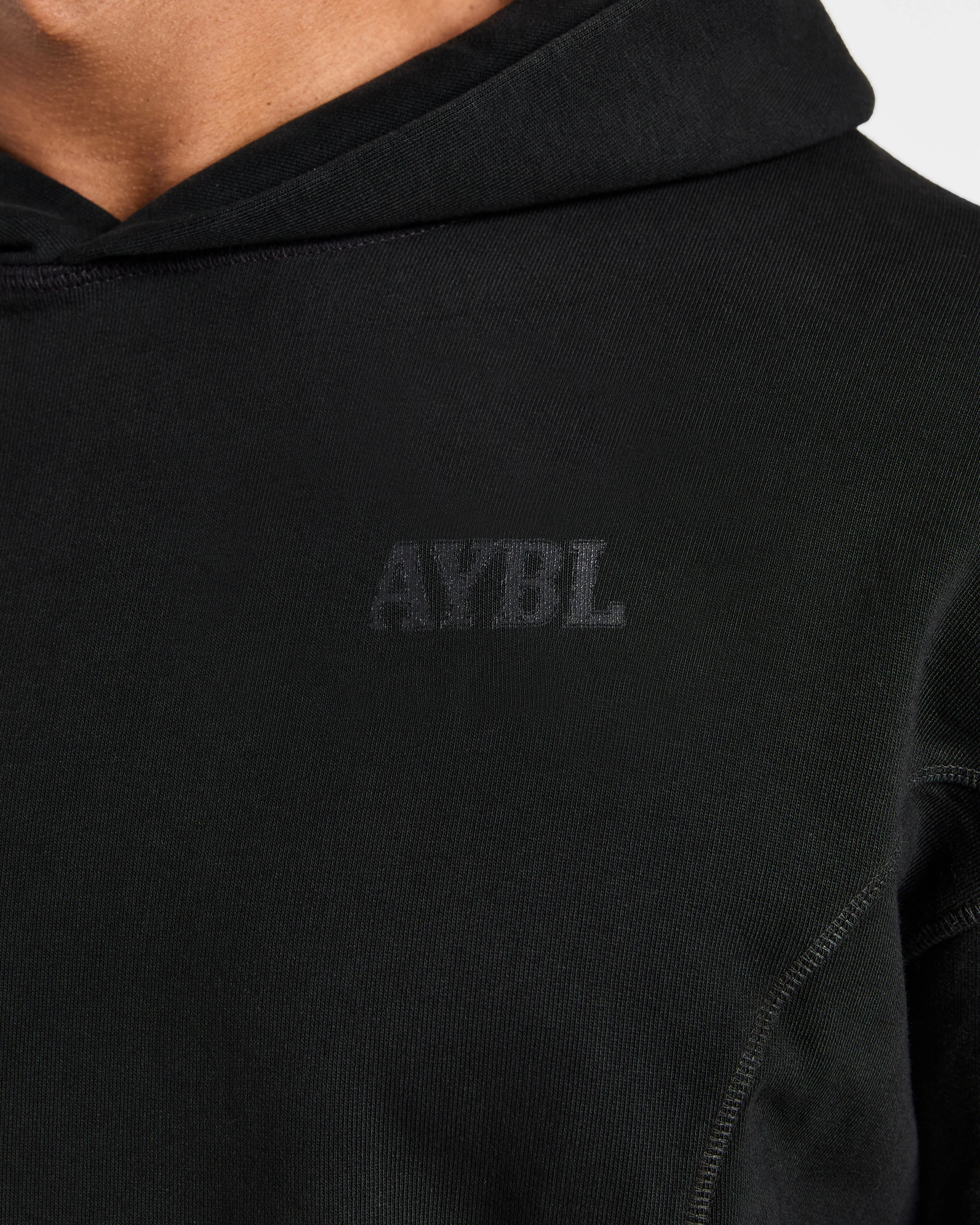 Lift Club Distressed Hoodie - Noir/Charcoal - Image 5