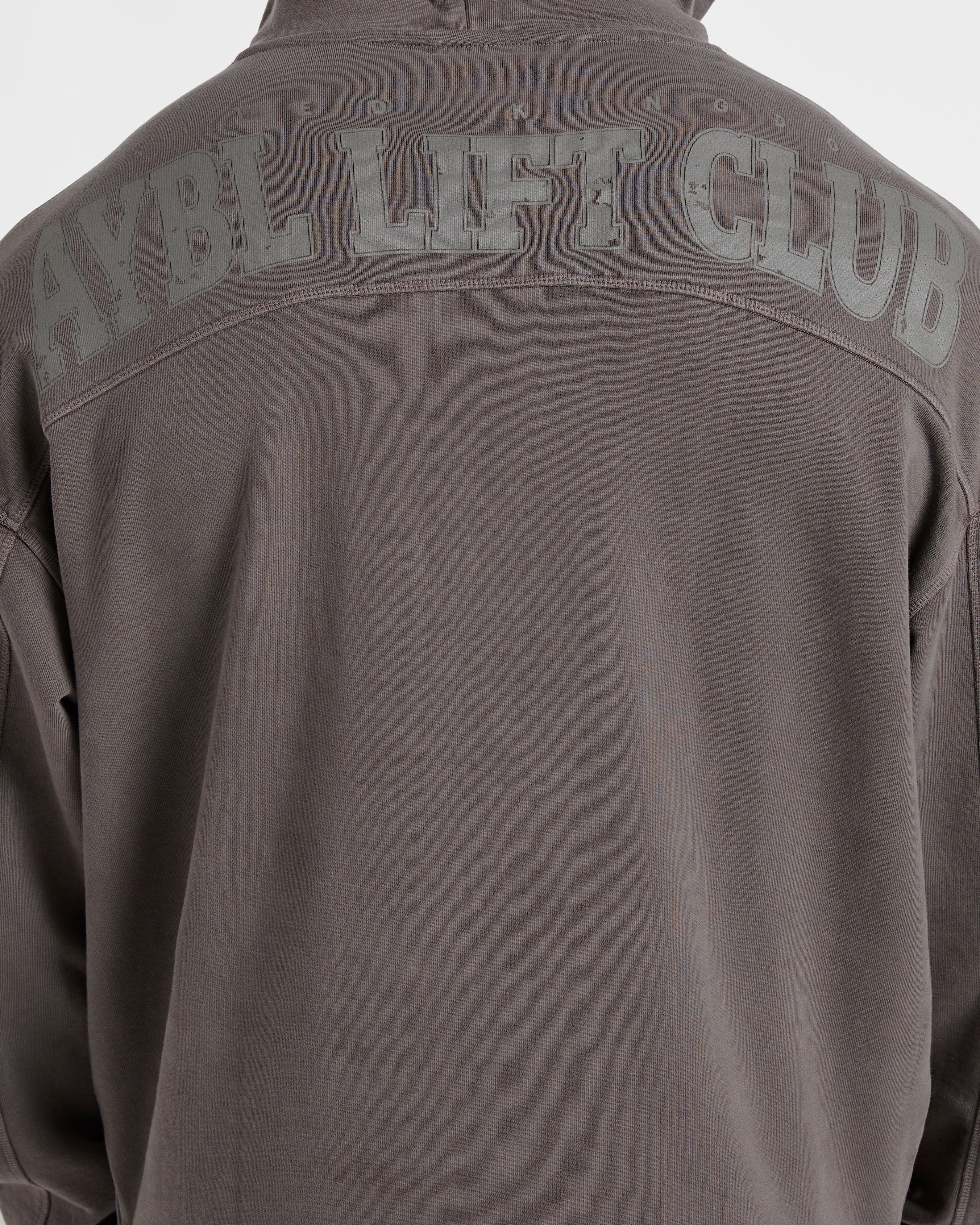Lift Club Distressed Hoodie - Charcoal - Image 6