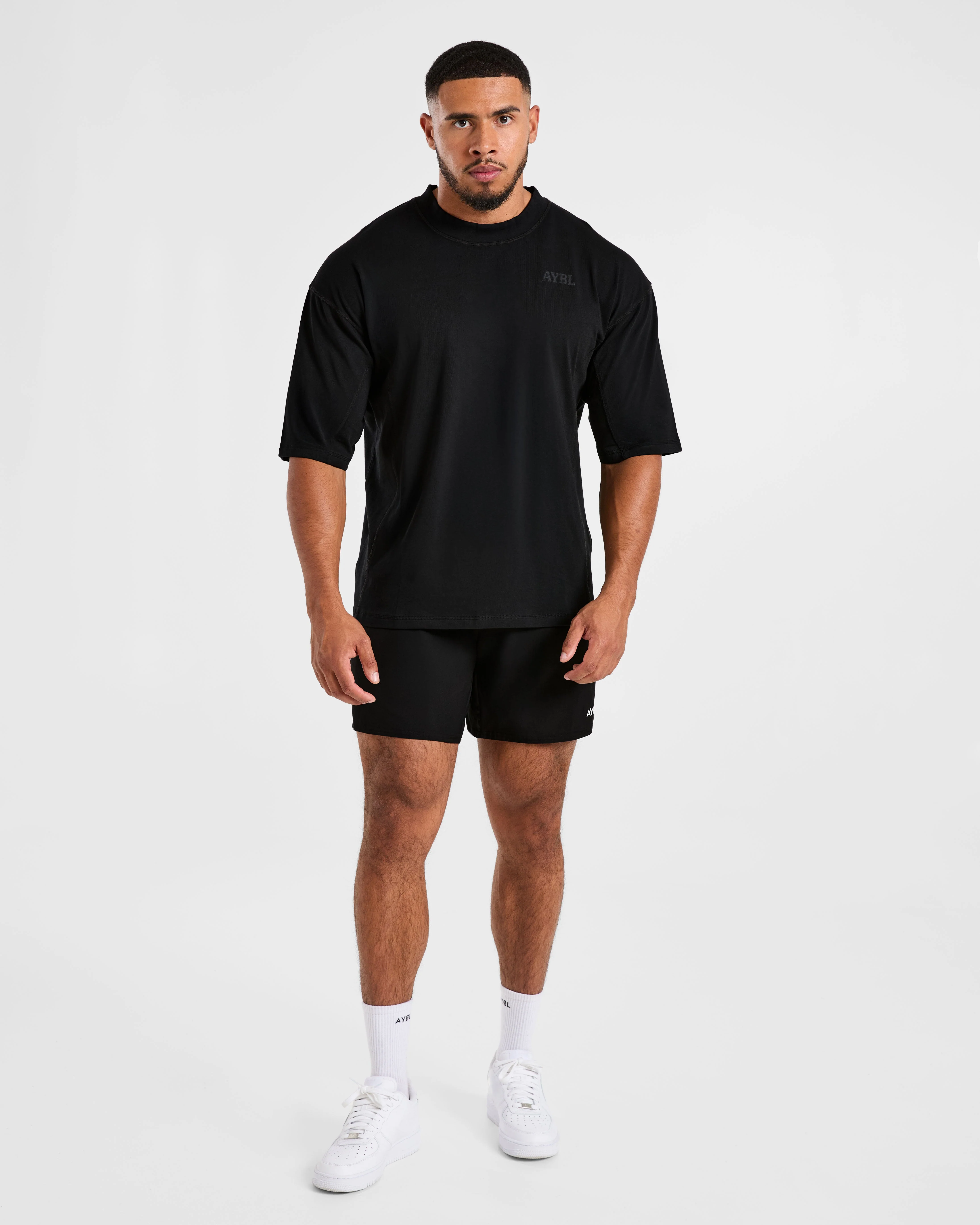 Lift Club Distressed Oversized T Shirt - Noir/Charcoal - Image 3