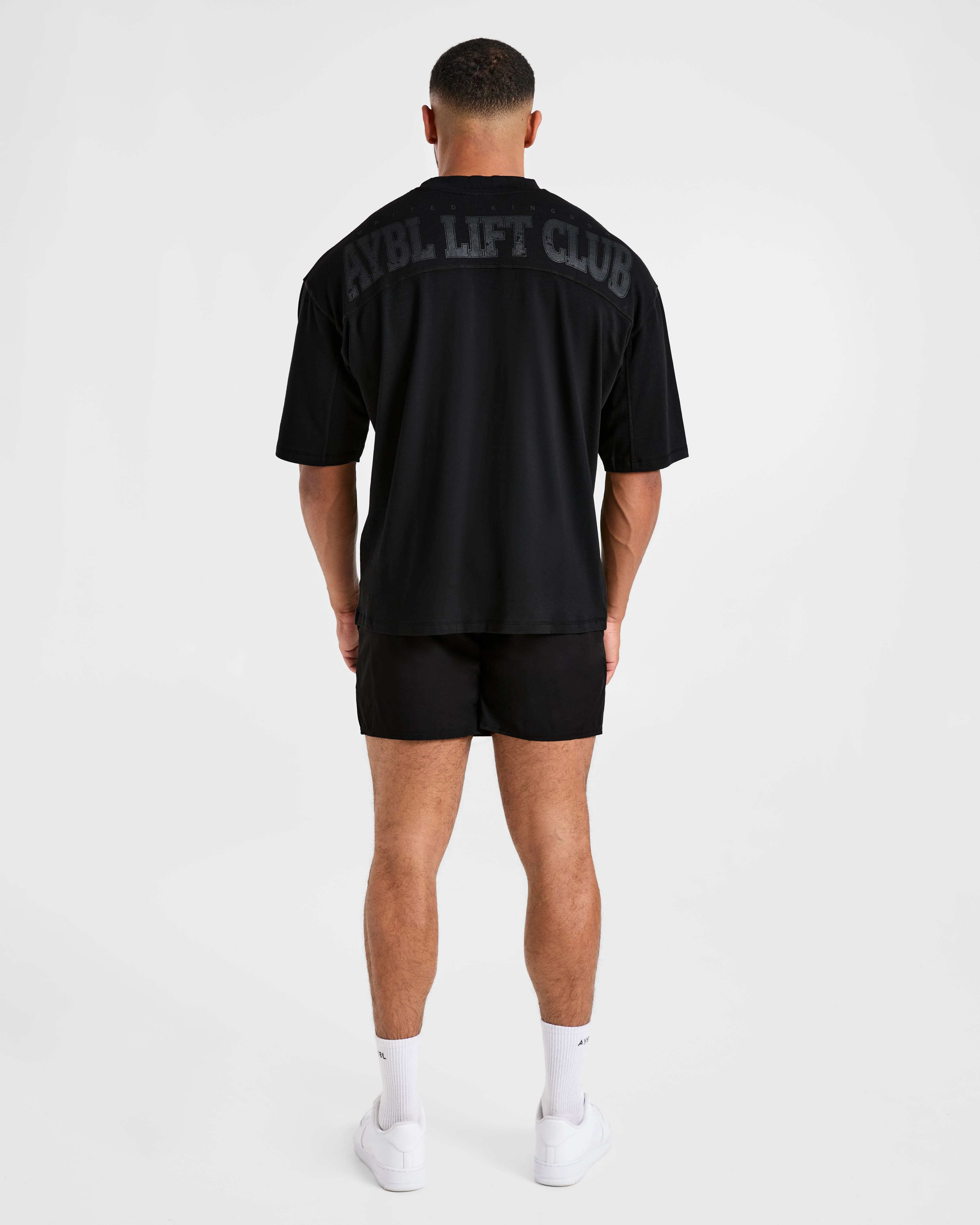 Lift Club Distressed Oversized T Shirt - Noir/Charcoal - Image 4