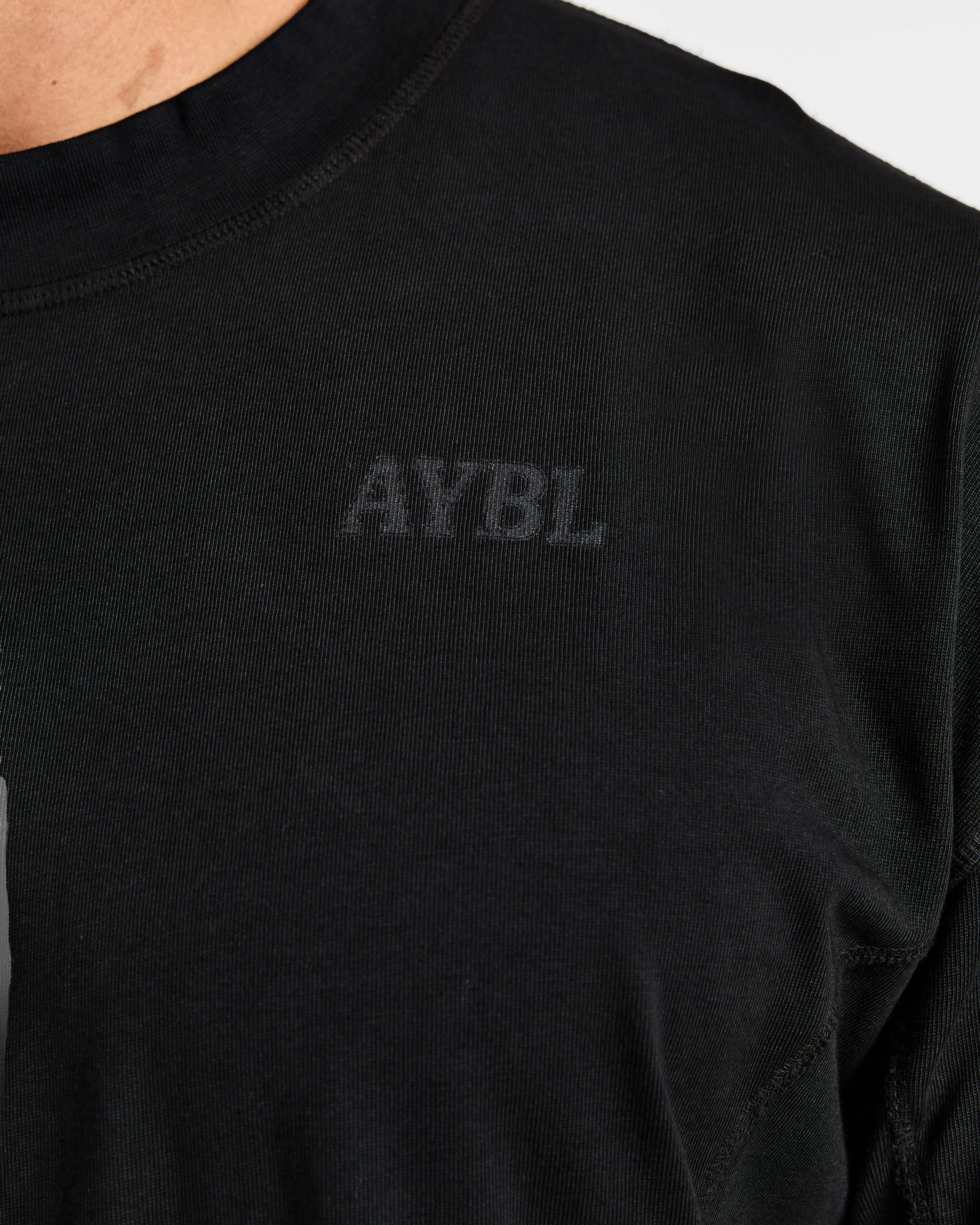 Lift Club Distressed Oversized T Shirt - Noir/Charcoal - Image 5