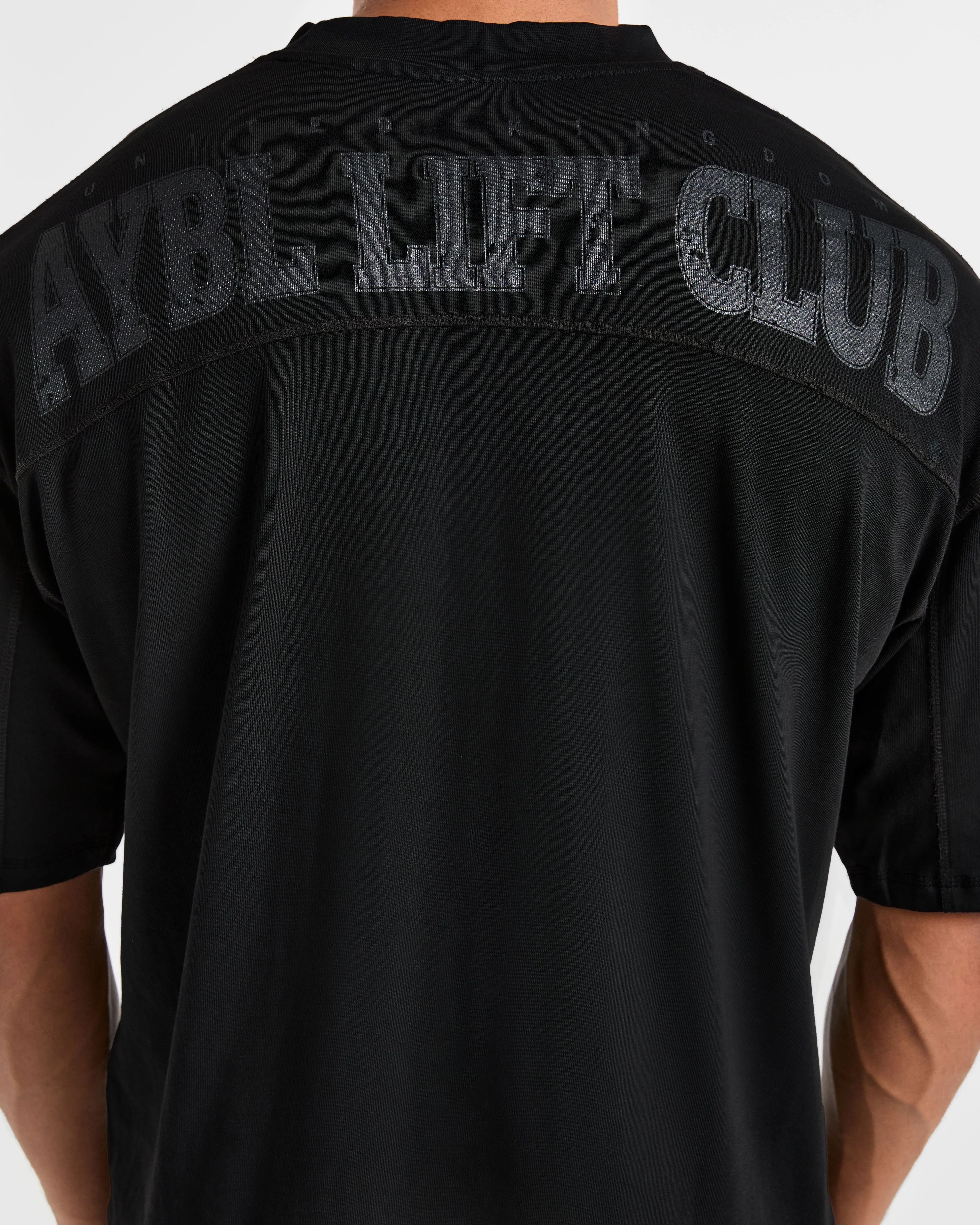 Lift Club Distressed Oversized T Shirt - Noir/Charcoal - Image 6