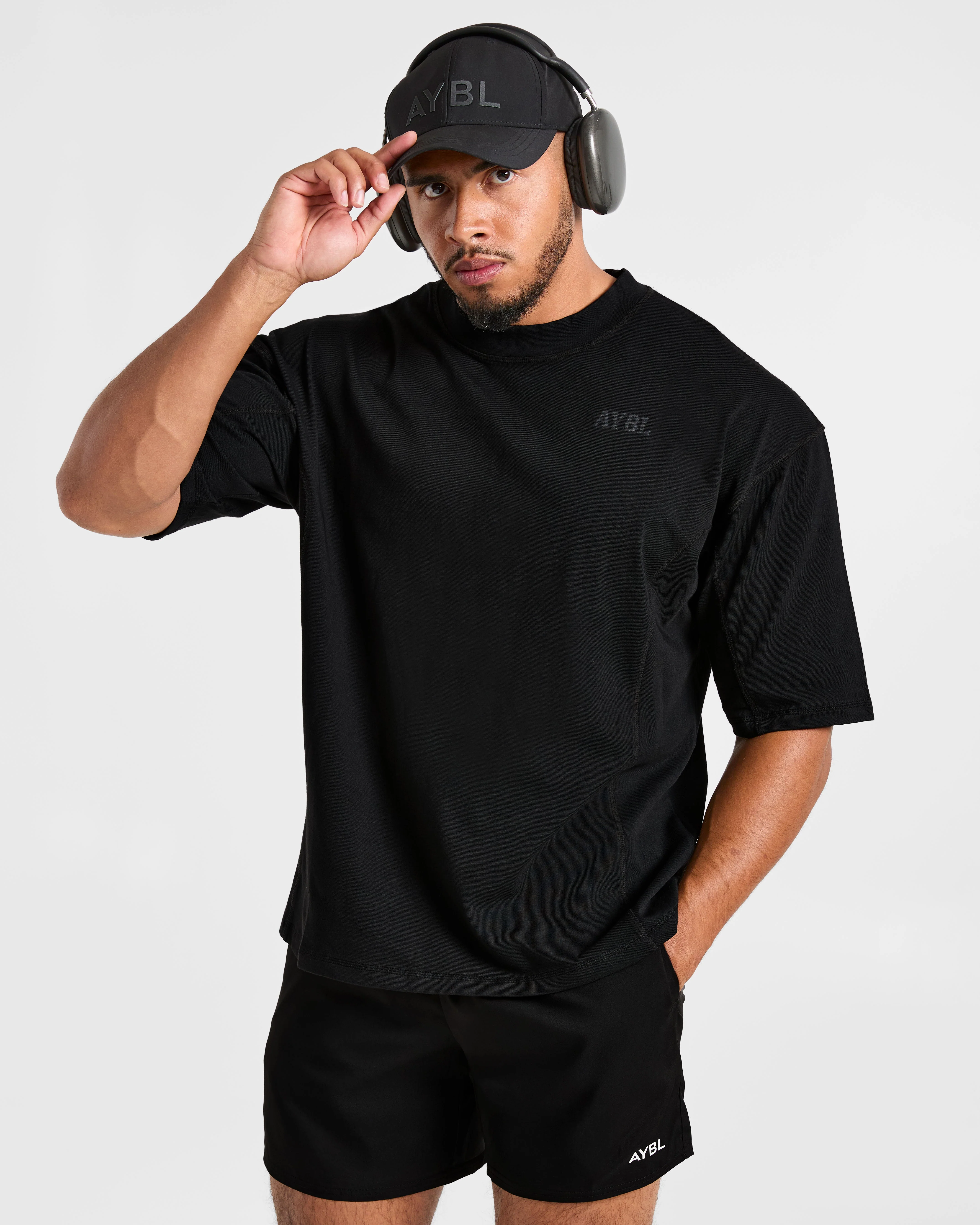 Lift Club Distressed Oversized T Shirt - Noir/Charcoal - Image 8