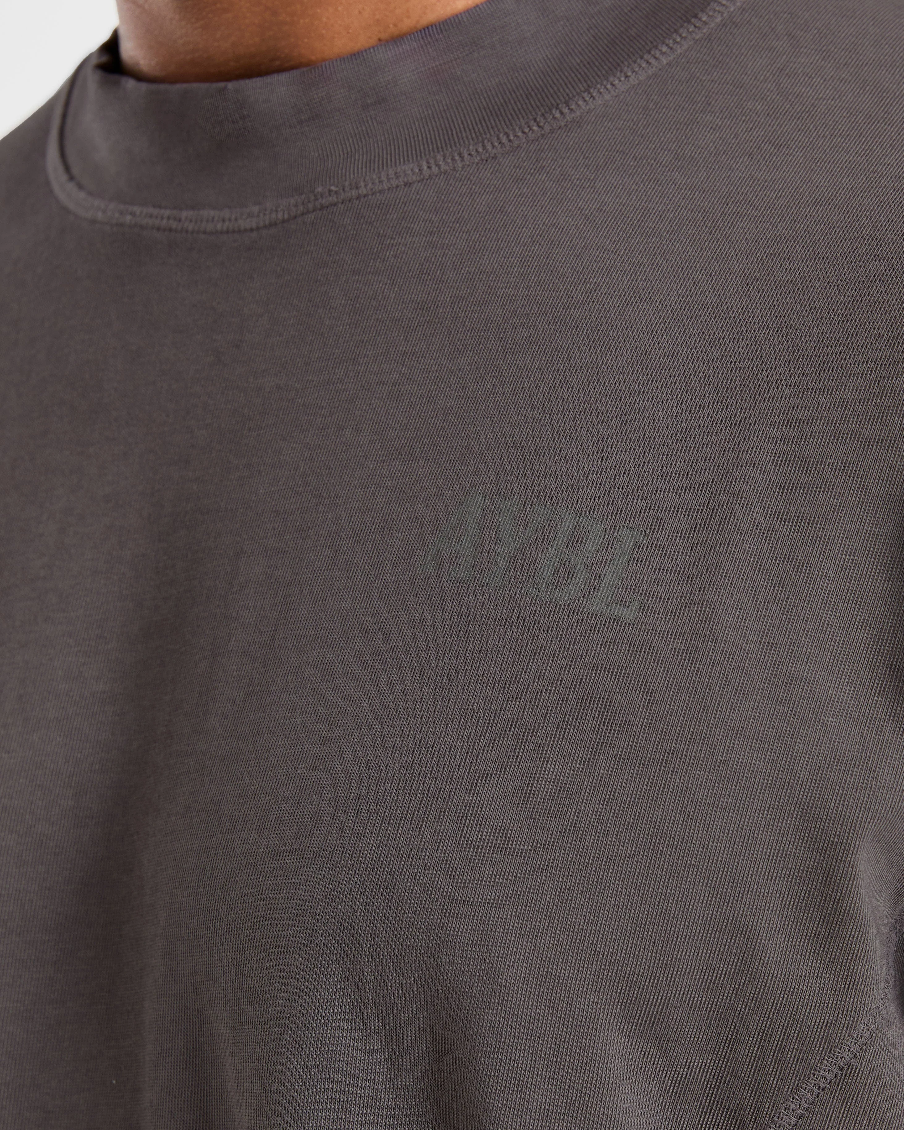 Lift Club Distressed Oversized T Shirt - Charcoal - Image 5