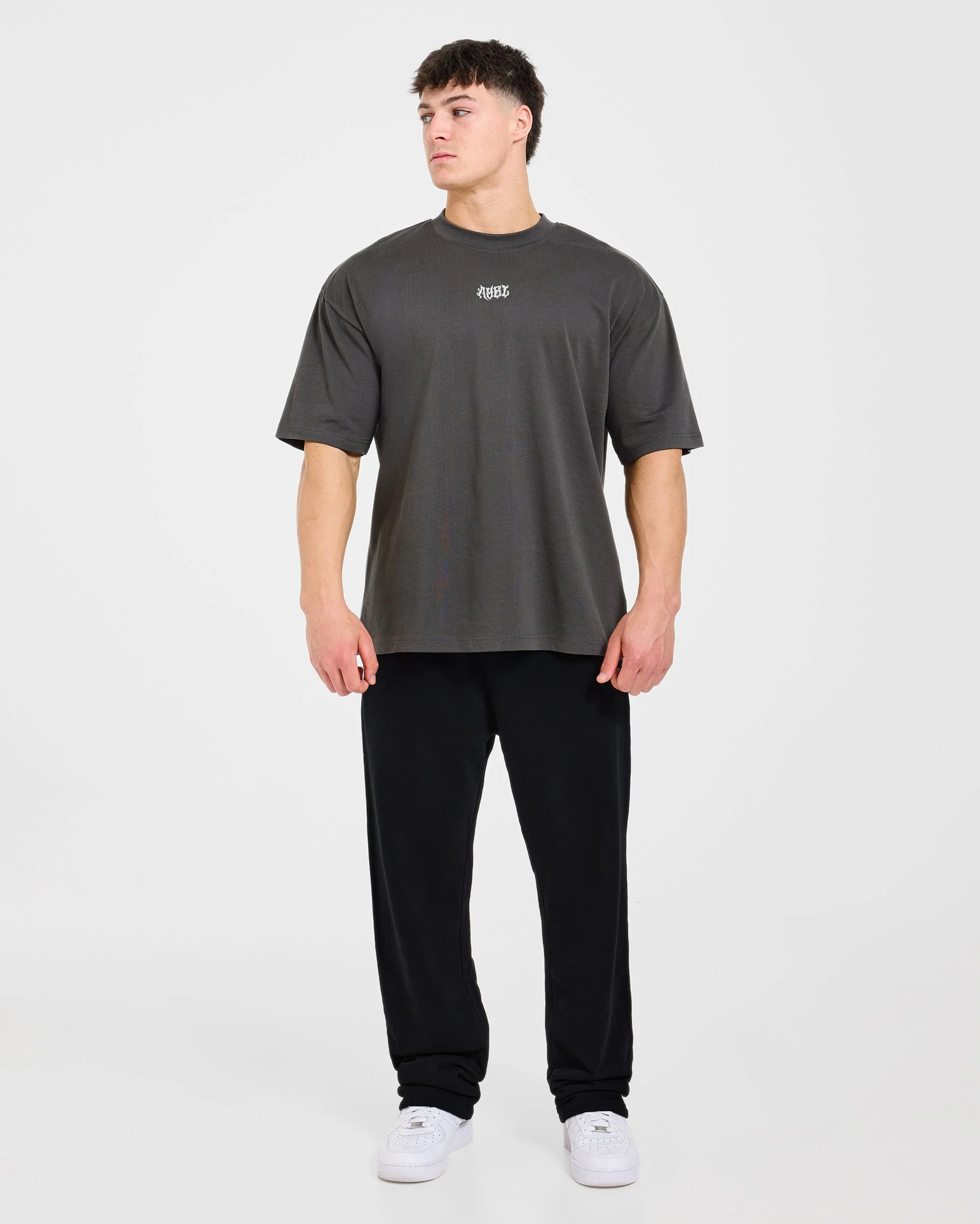 Lift Forge Oversized T Shirt - Charcoal/Rouge - Image 3