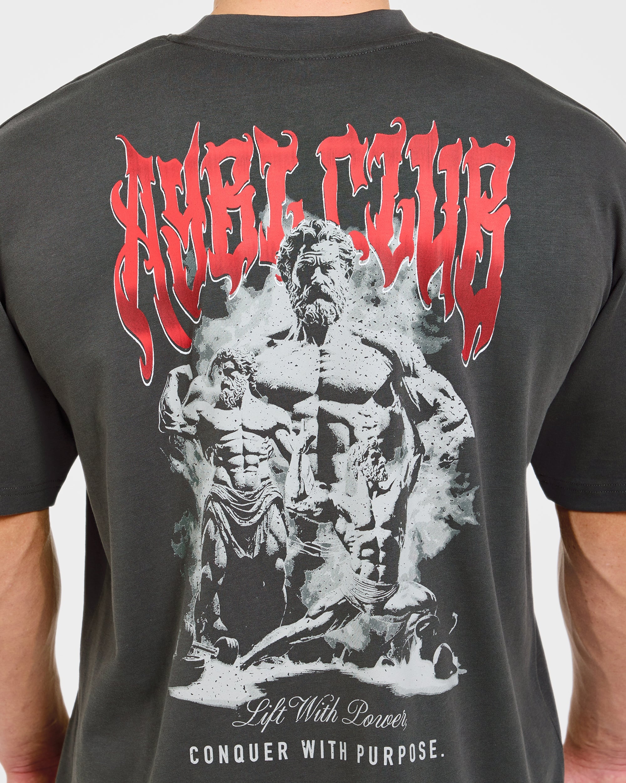 Lift Forge Oversized T Shirt - Charcoal/Rouge - Image 5