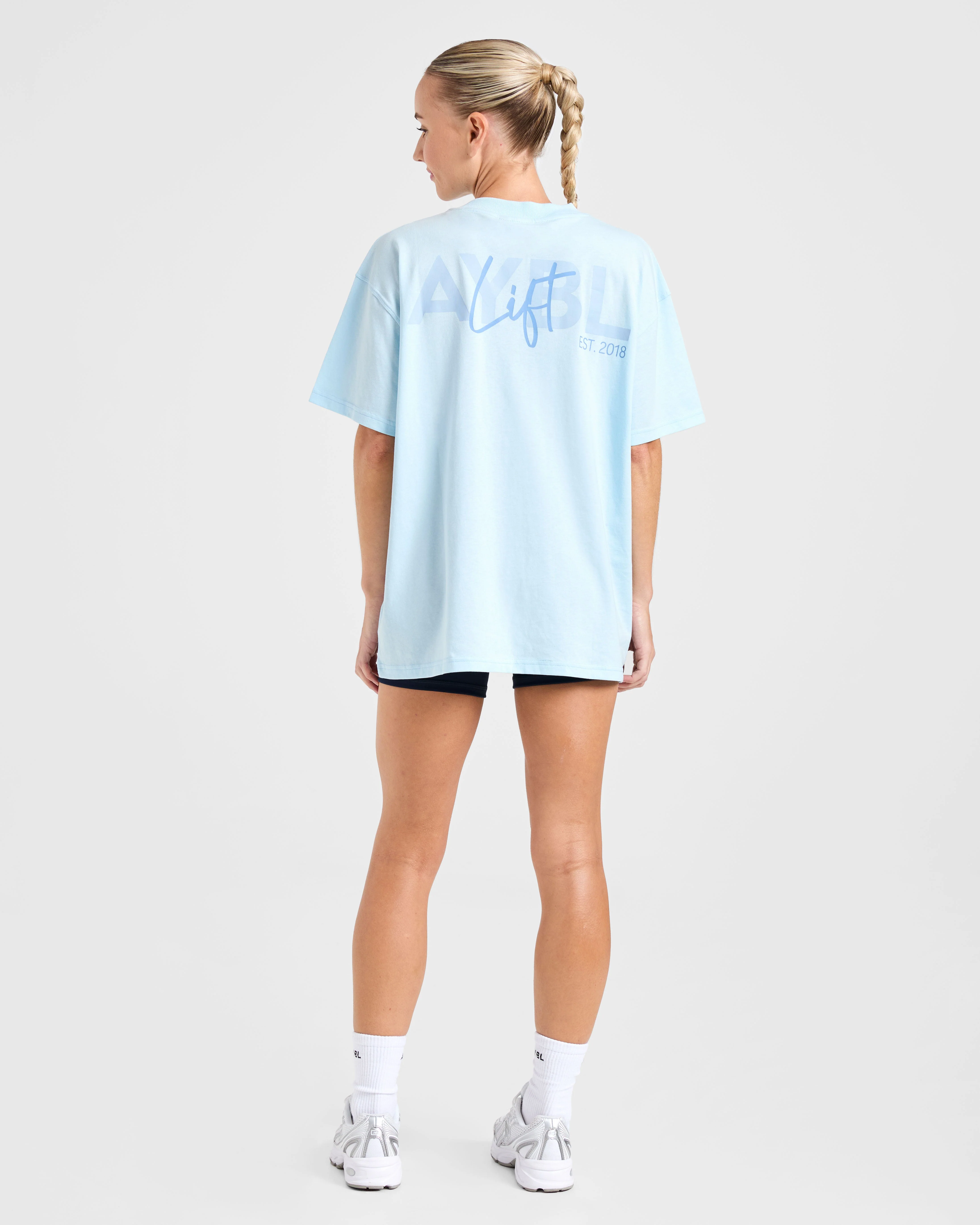 Lift Graphic Oversized T Shirt - Baby Bleu - Image 4