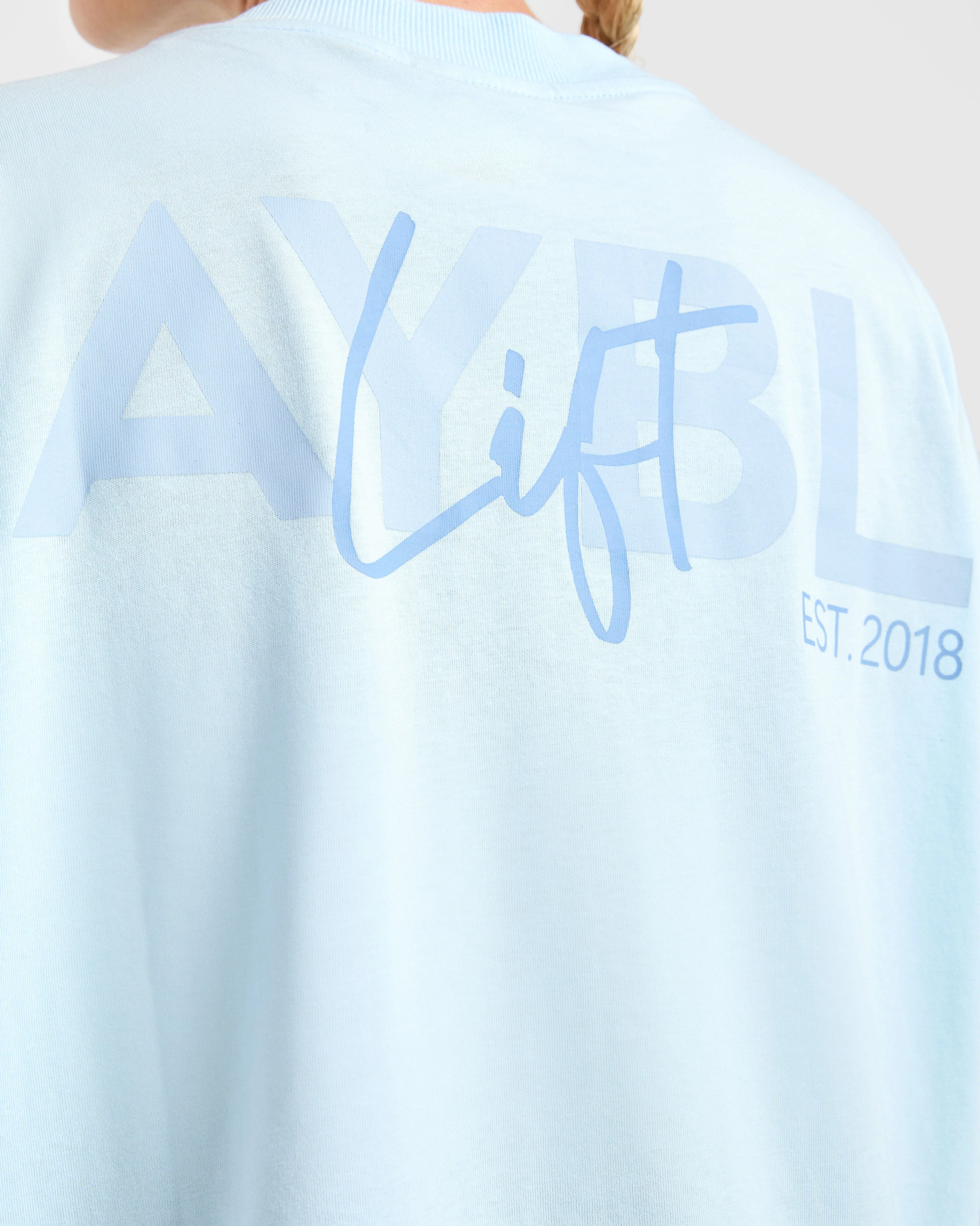 Lift Graphic Oversized T Shirt - Baby Bleu - Image 6