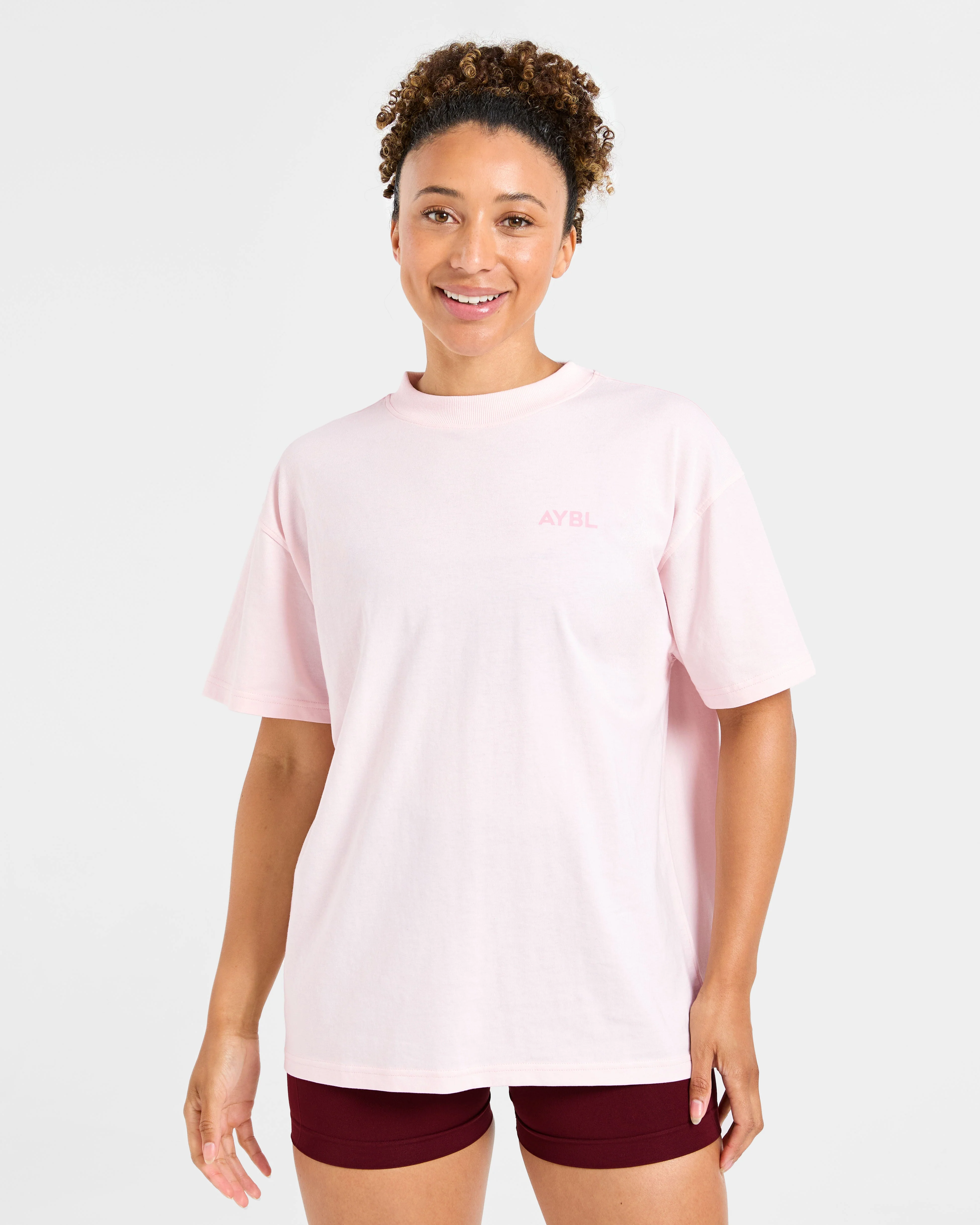 Lift Graphic Oversized T Shirt - Baby Rose - Image 2