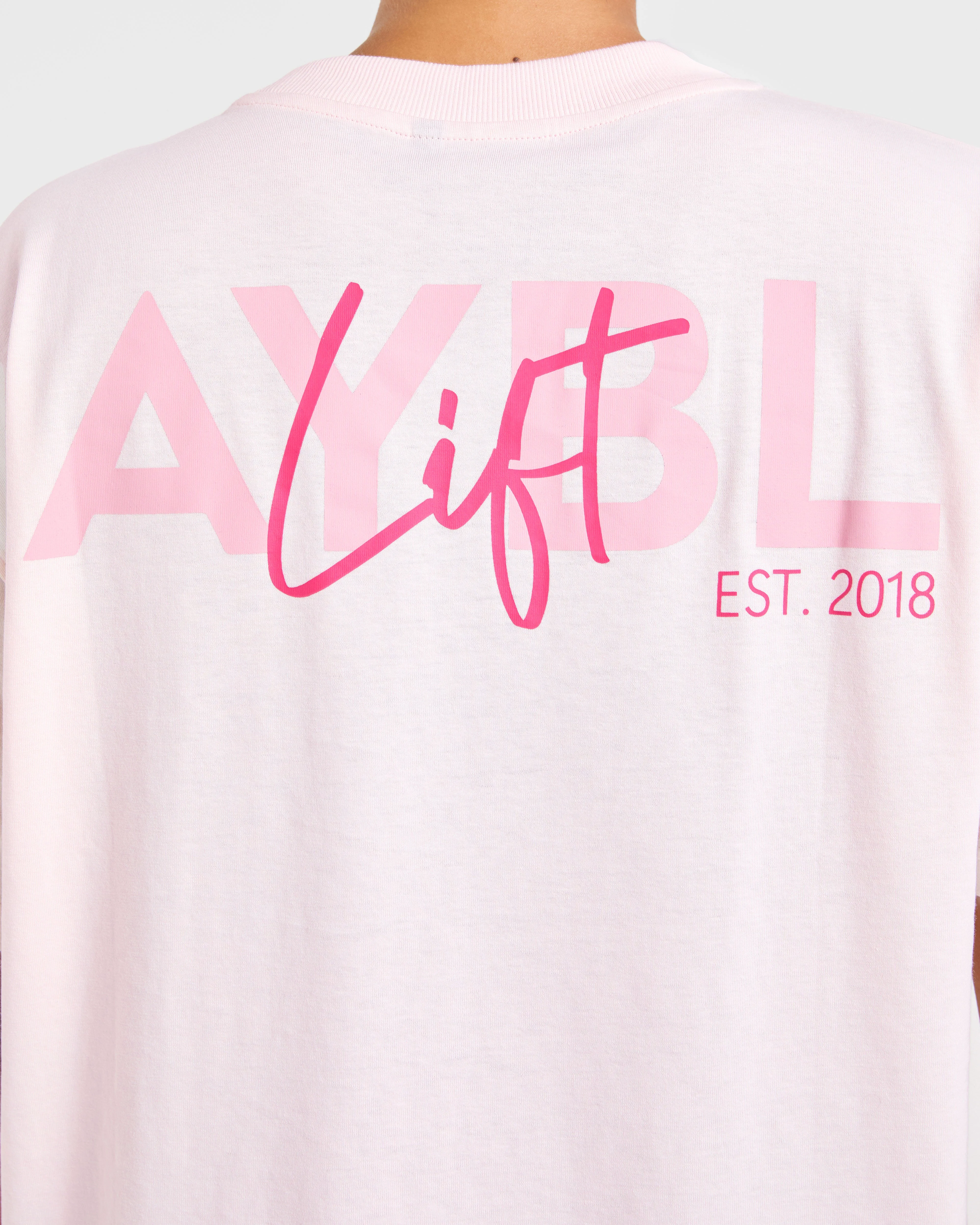 Lift Graphic Oversized T Shirt - Baby Rose - Image 6